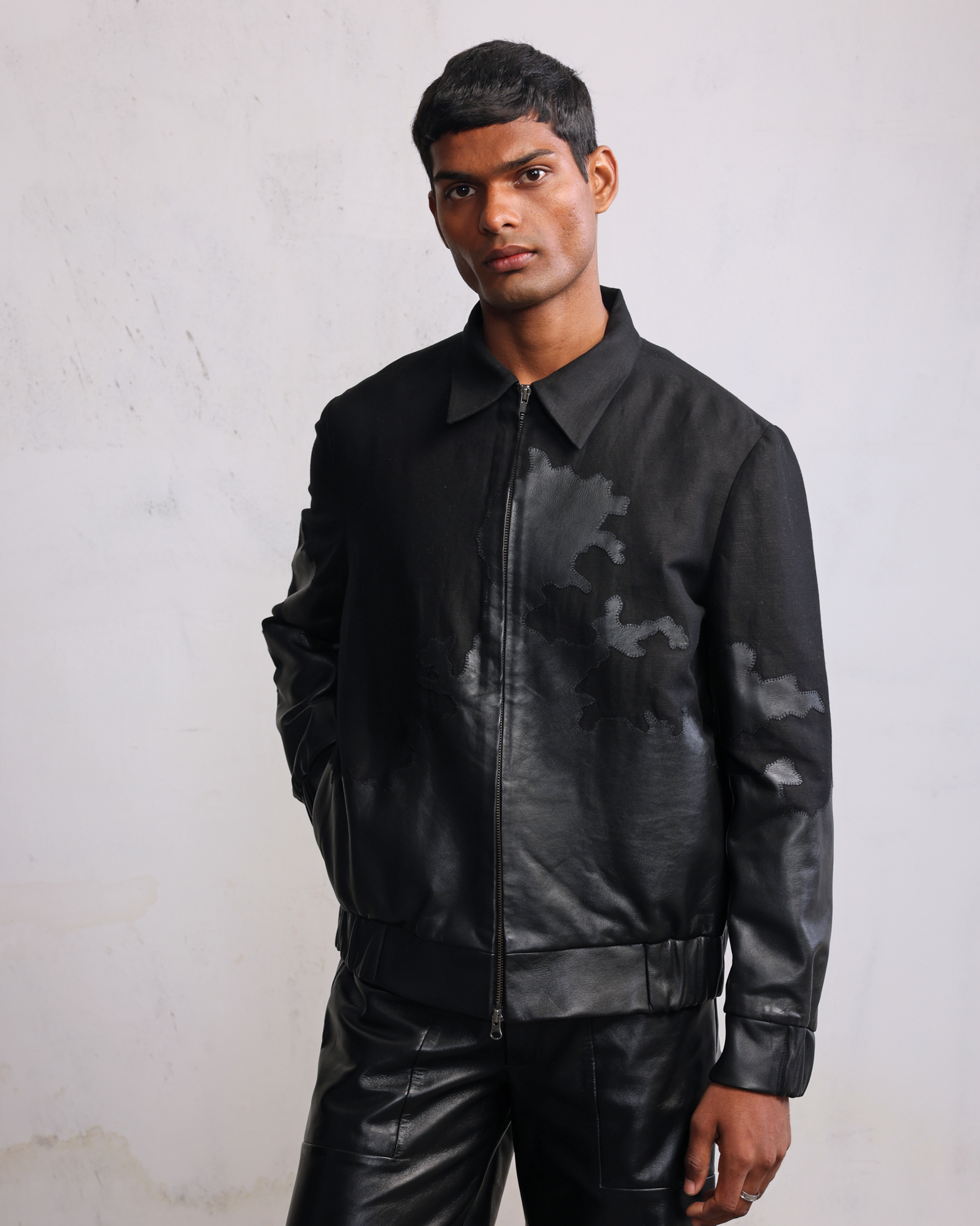 COUNTRYMADE Jackets The Road Back Tattered Terrain bomber en denim et cuir