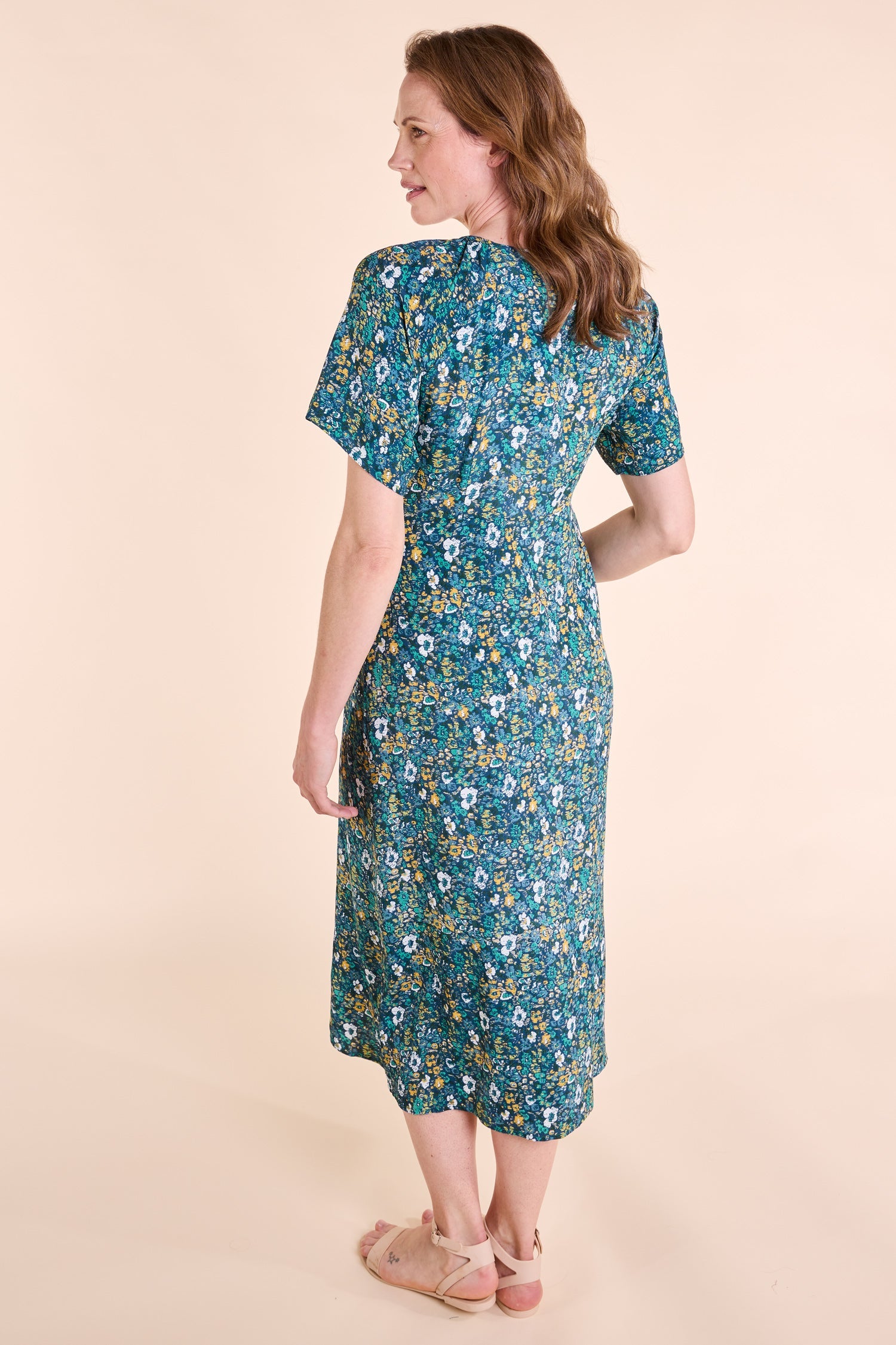 Sourire Multicolore Robes Neptune robe midi bleue et verte en viscose