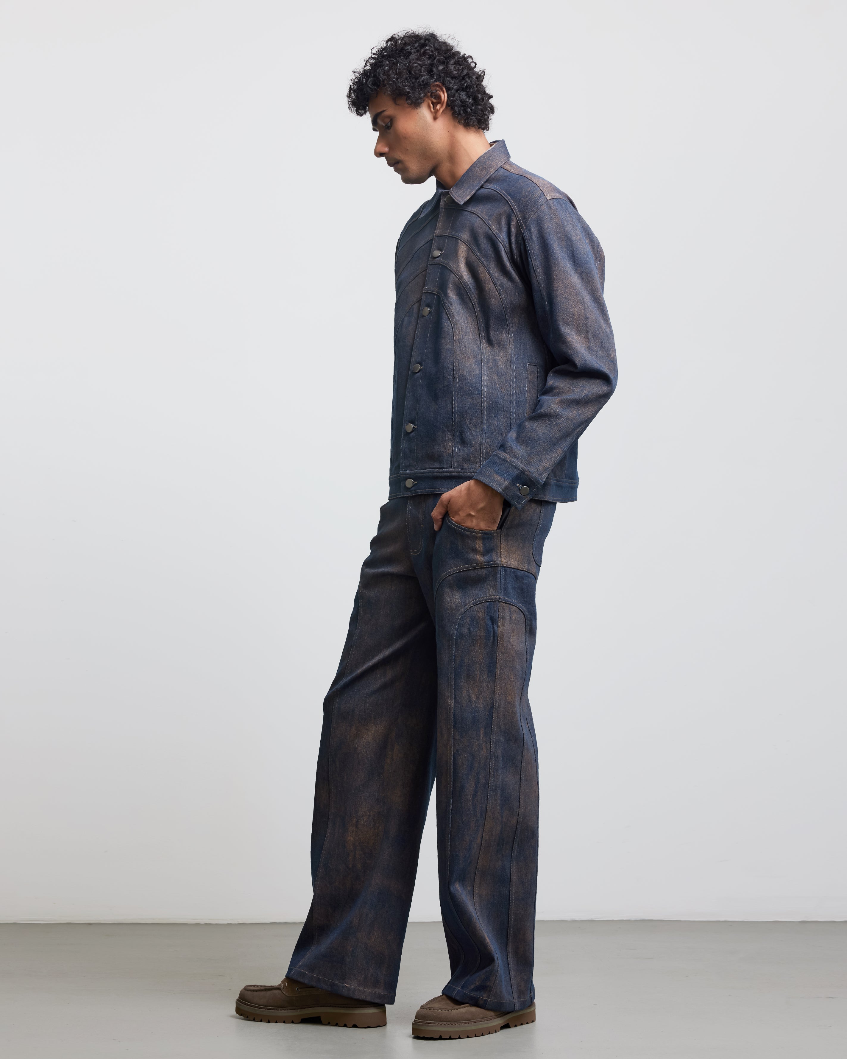 COUNTRYMADE Jackets BAUHAUS COATED PATCHWORK DENIM JACKET veste denim coupe regular