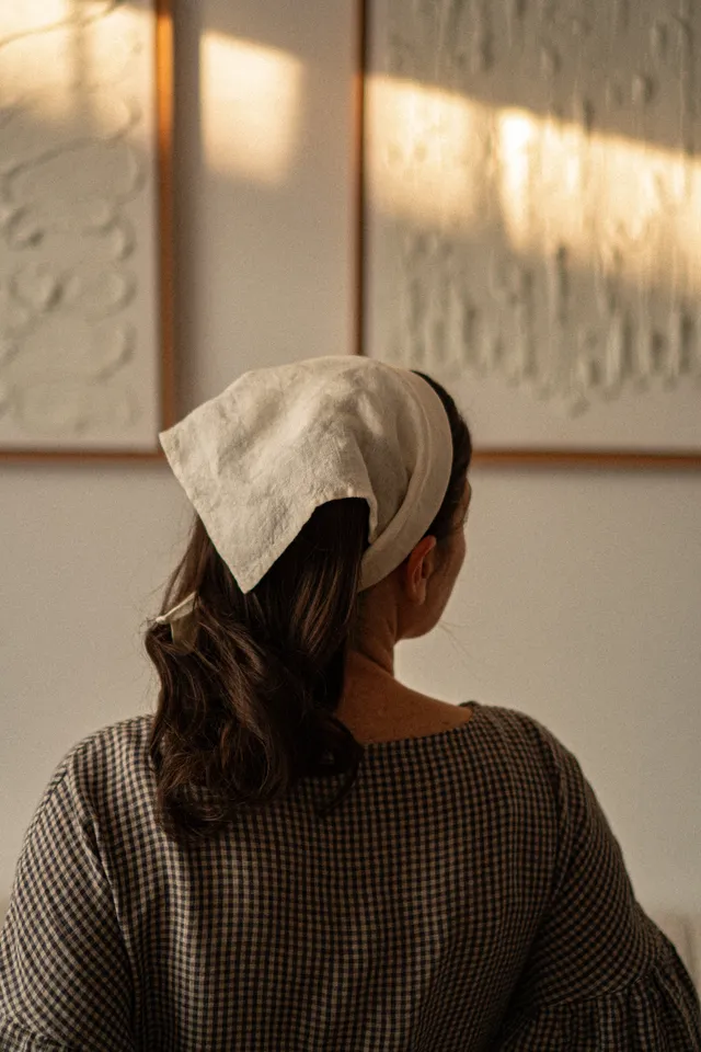 Laumė linen Linen Accessories foulard en lin carré 50 × 50 cm naturel