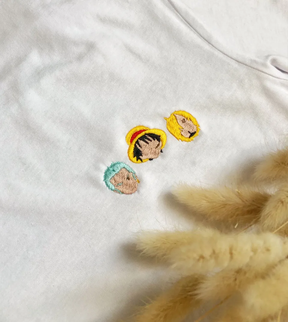 Juste Un T-shirt T-shirts Brodés Luffy t-shirt brodé déstockage