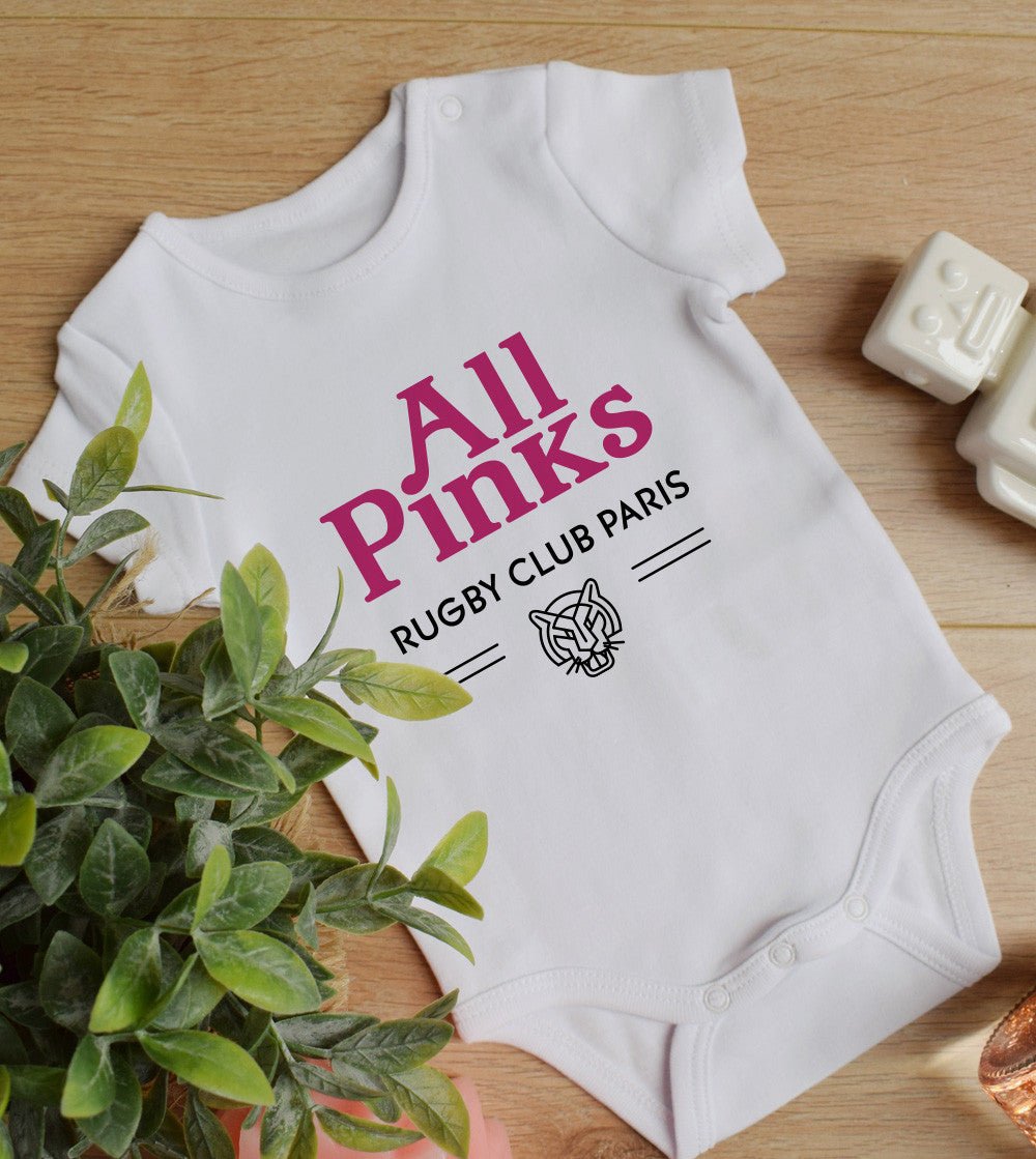 Juste Un T-shirt Bébé All Pinks body bébé blanc ou bleu marine