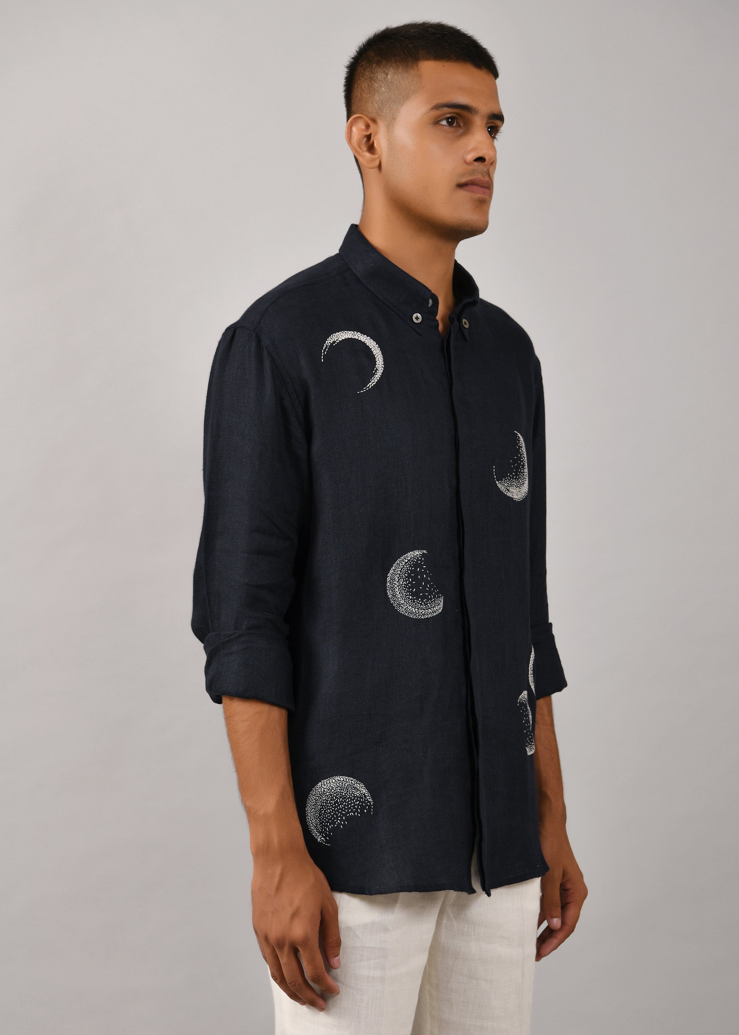 COUNTRYMADE Shirts Moon Shirt chemise noire brodée