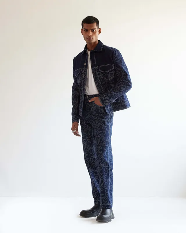 COUNTRYMADE Jackets Camo-block Denim Jacket veste en denim bleu marine