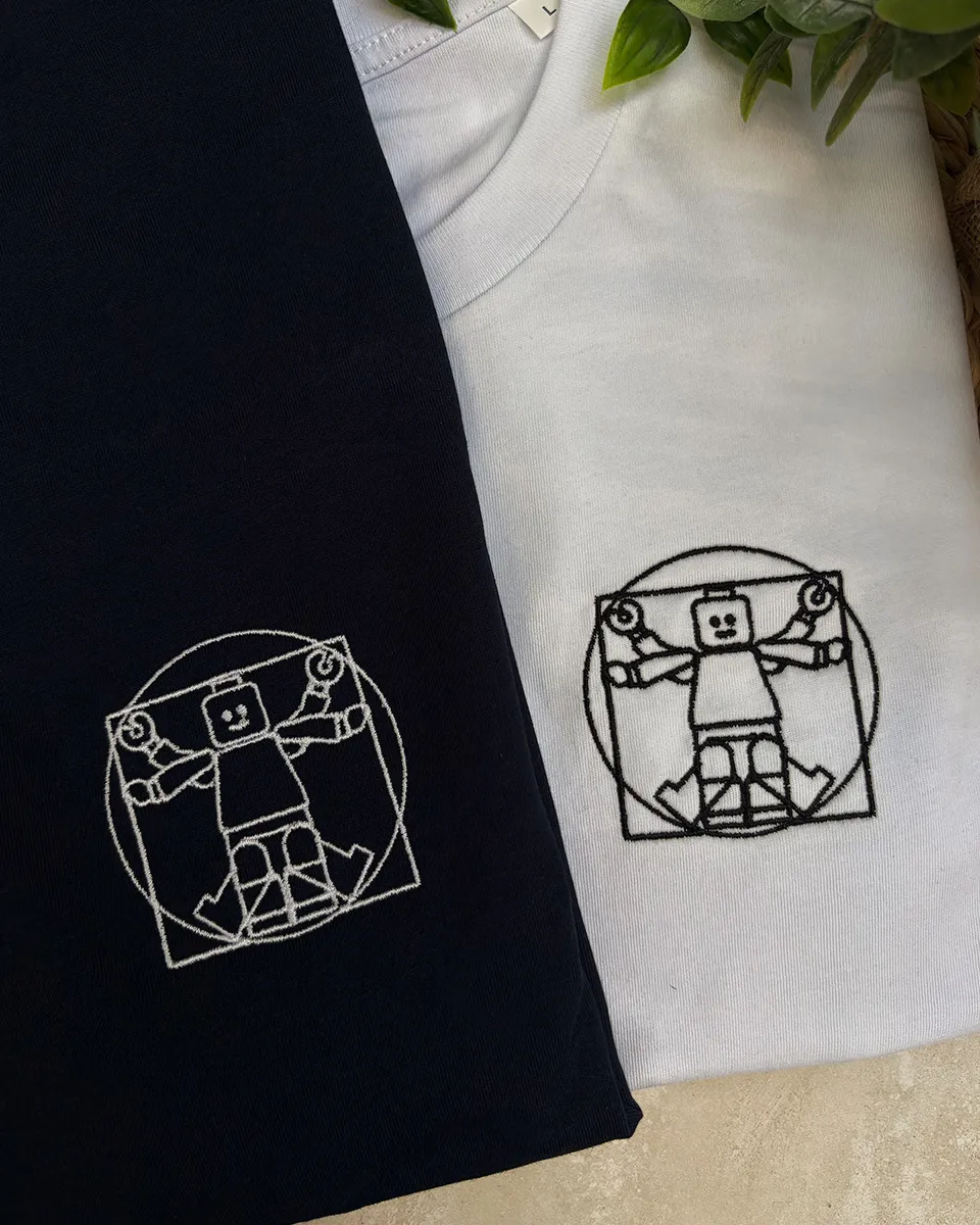 Juste Un T-shirt T-shirts Brodés Lego T-shirt blanc en coton bio