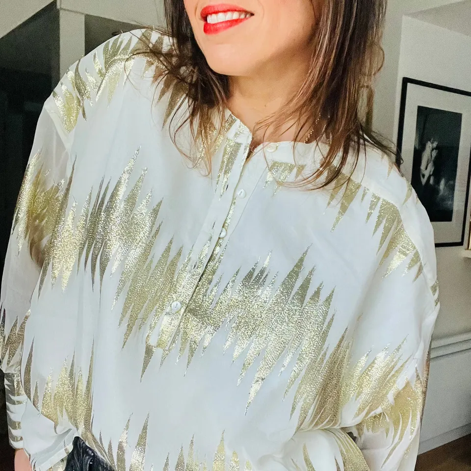 PANTRUCHE Chemises Blouse COLETTE Wahou blanche en lurex