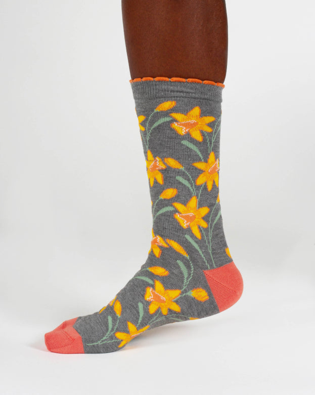 Sourire Multicolore Chaussettes femme Jonquilles chaussettes bambou 36-40