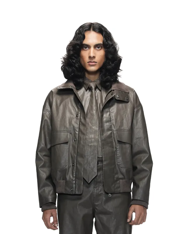 COUNTRYMADE Jackets Coated Bomber blouson marron en coton enduit