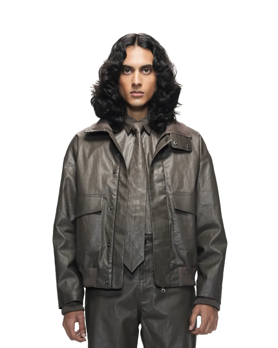 COUNTRYMADE Jackets Coated Bomber blouson marron en coton enduit