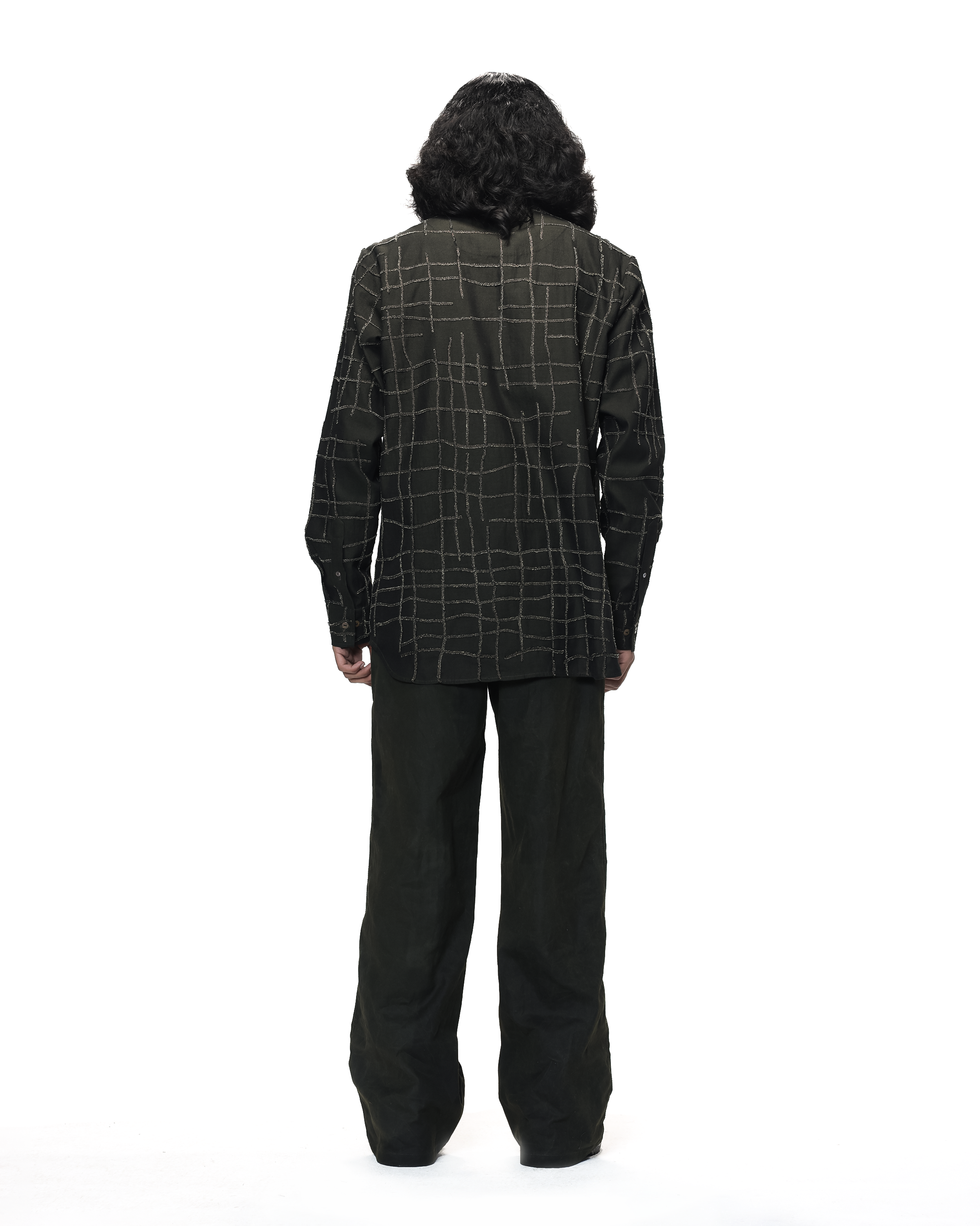 COUNTRYMADE Shirts Broken Plaid Brown Shirt chemise marron brodée