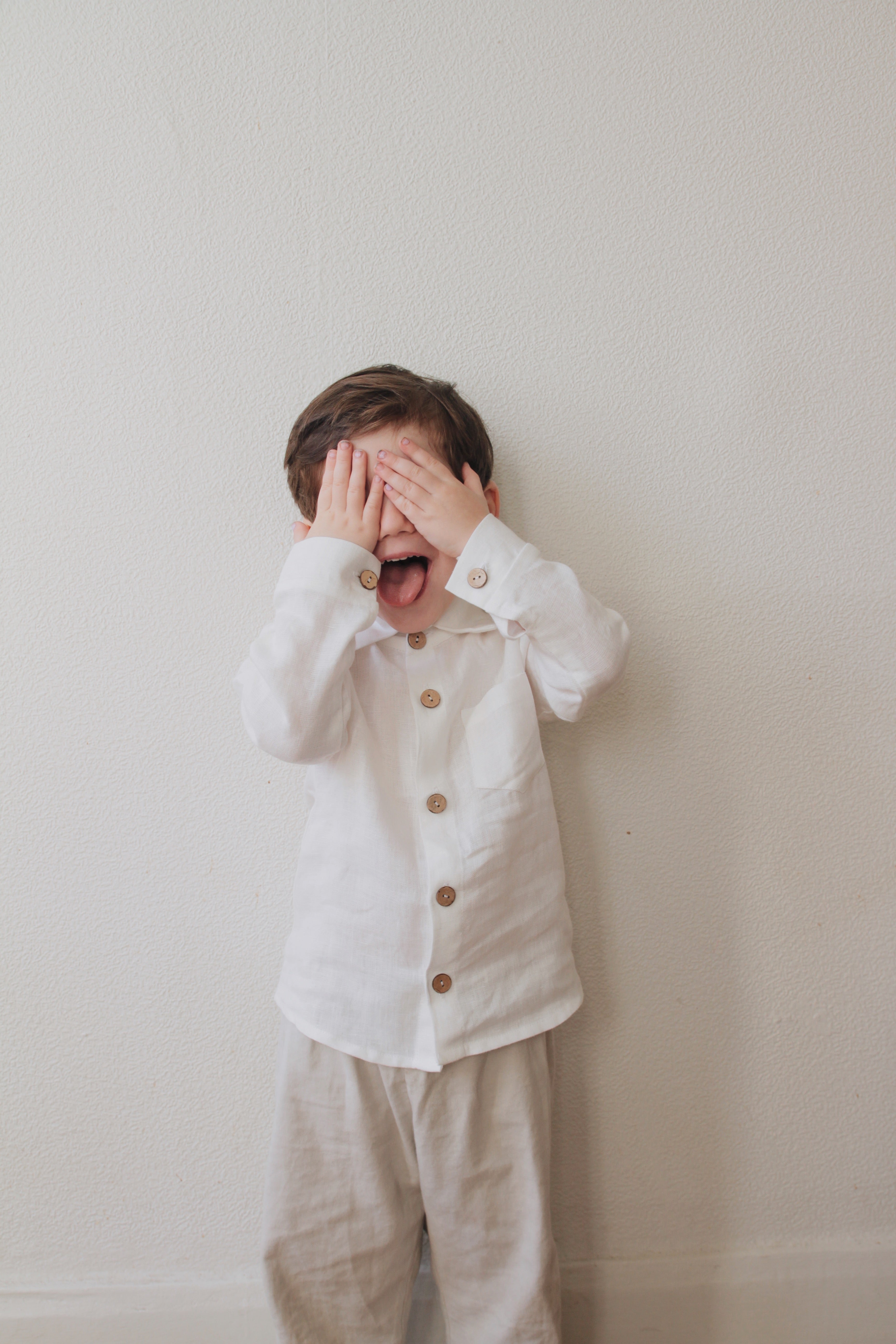 Laumė linen Kids Clothing Mėnulis chemise garçon en lin
