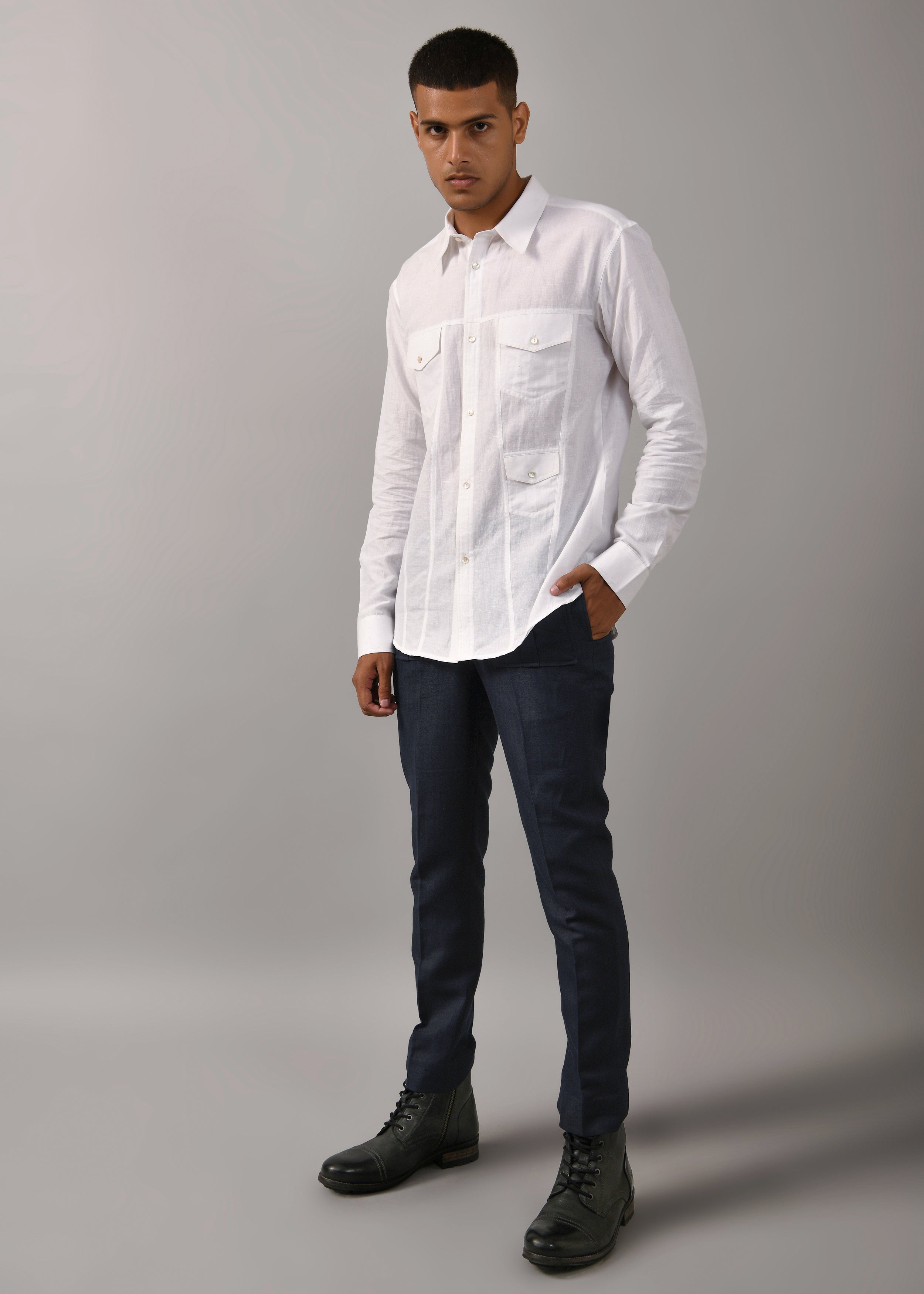 COUNTRYMADE Shirts Classic 3 pocket Shirt chemise blanche S coton lin