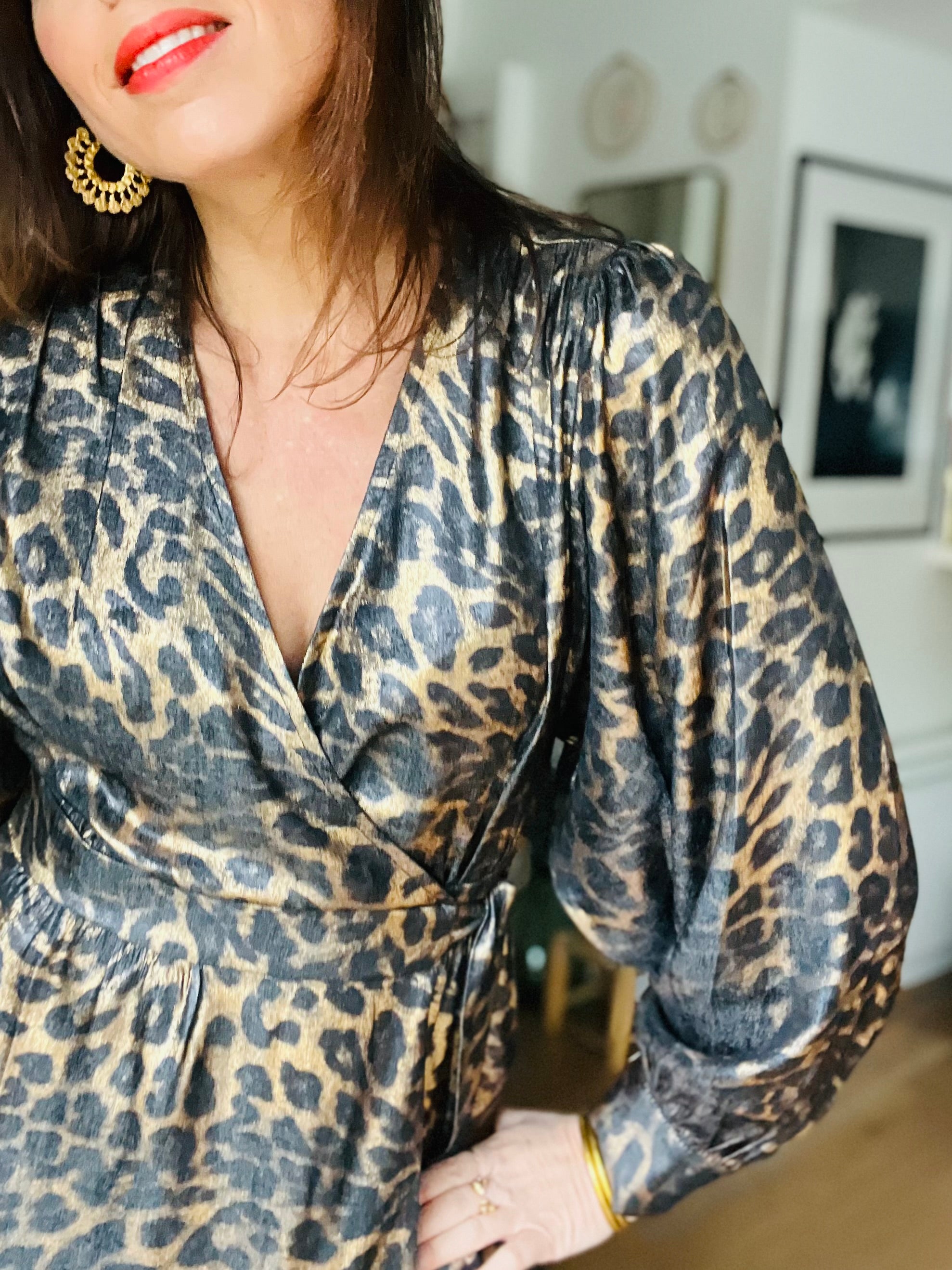 PANTRUCHE Robes Robe MINUIT léopard taille S/M portefeuille longue