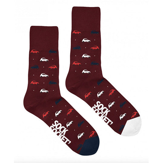 Juste Un T-shirt Chaussettes x Socksocket Les Simone chaussettes bordeaux dépareillées