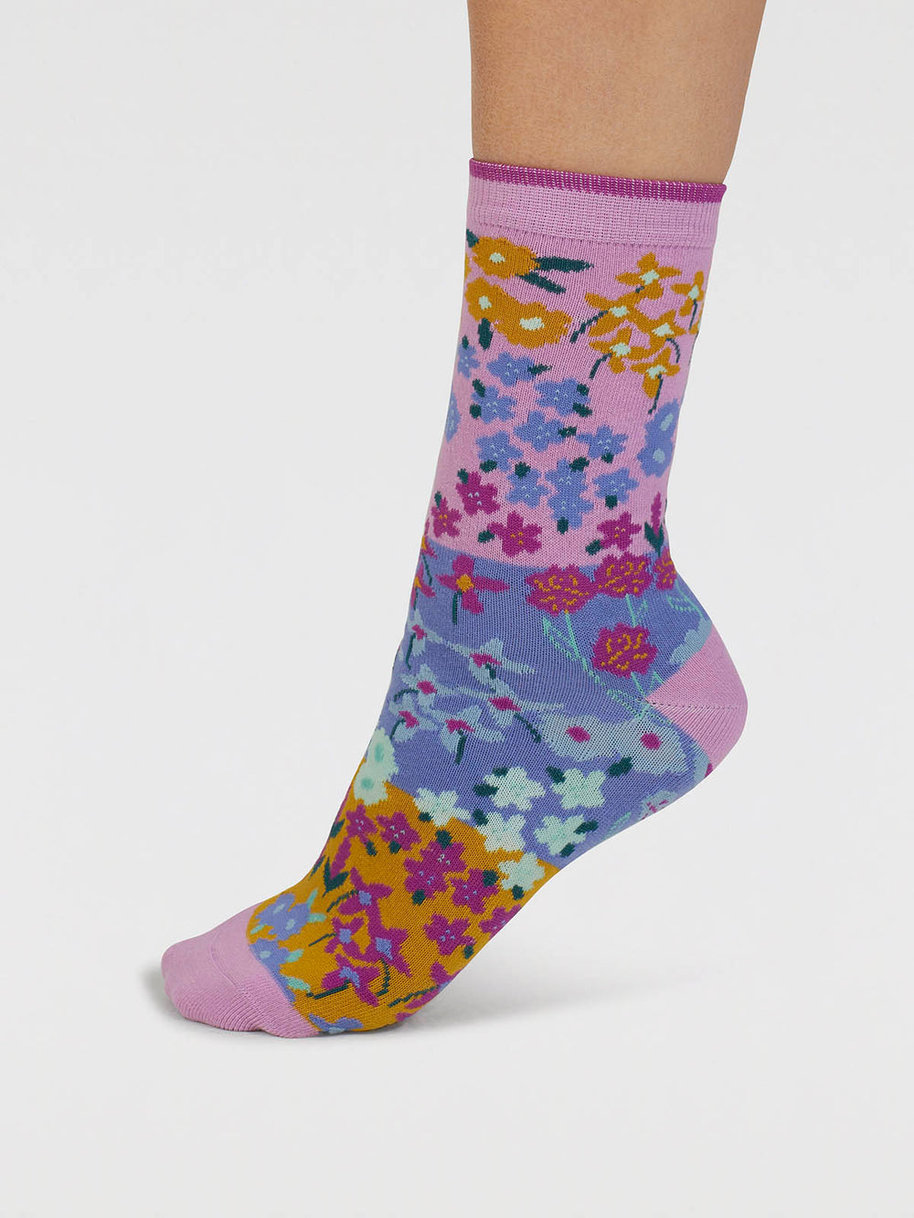 Thought Chaussettes femme imprimé floral lilas coton bio 36/40
