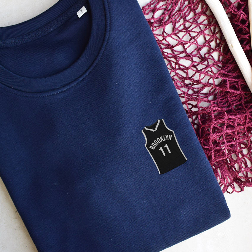 Juste Un T-shirt Sweats Brodés Brooklyn sweat brodé basket