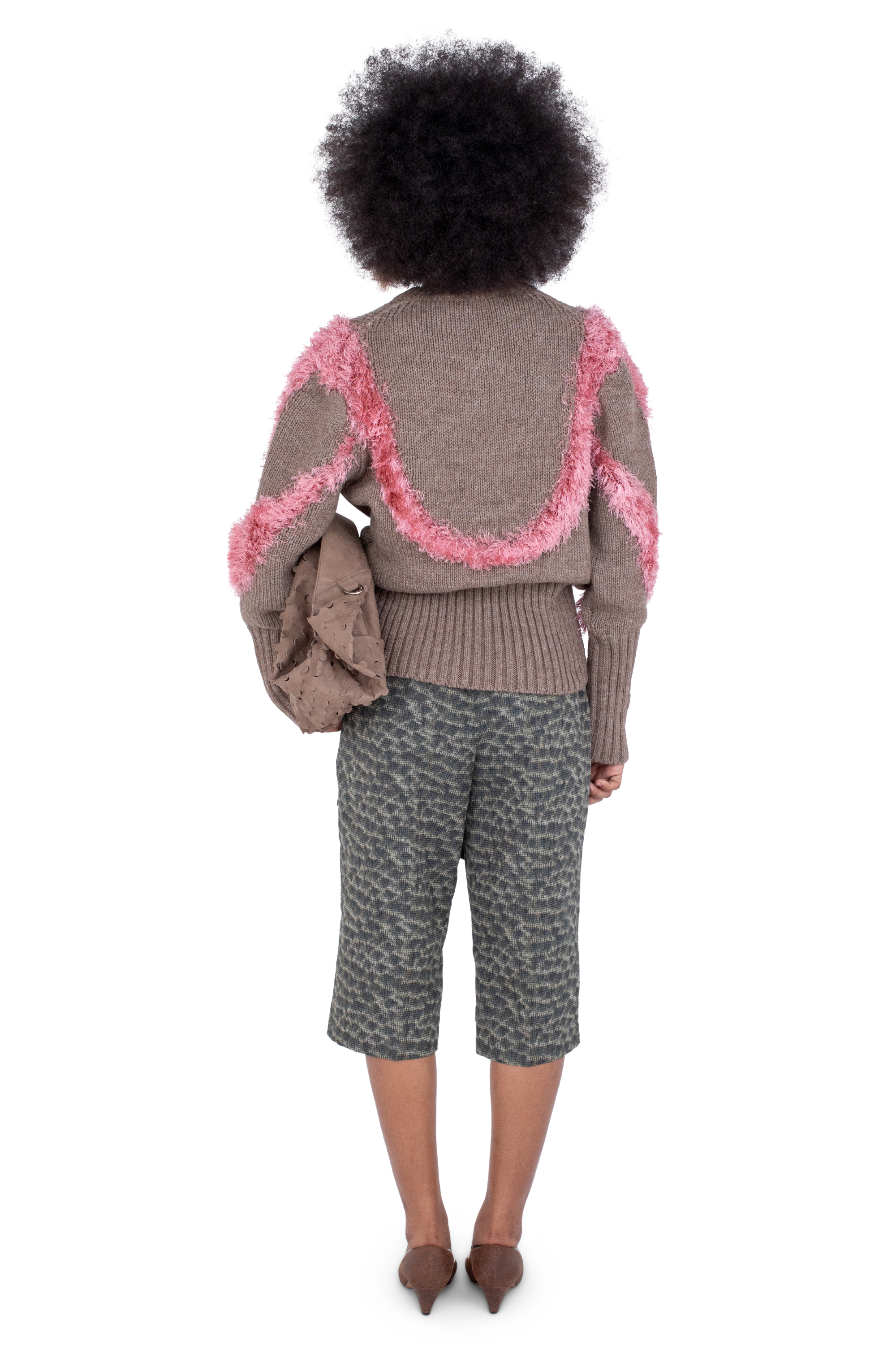 Kiko Kostadinov Knitwear MACAW Jumper pull Dove Brown / Redpoll Pink en maille alpaga