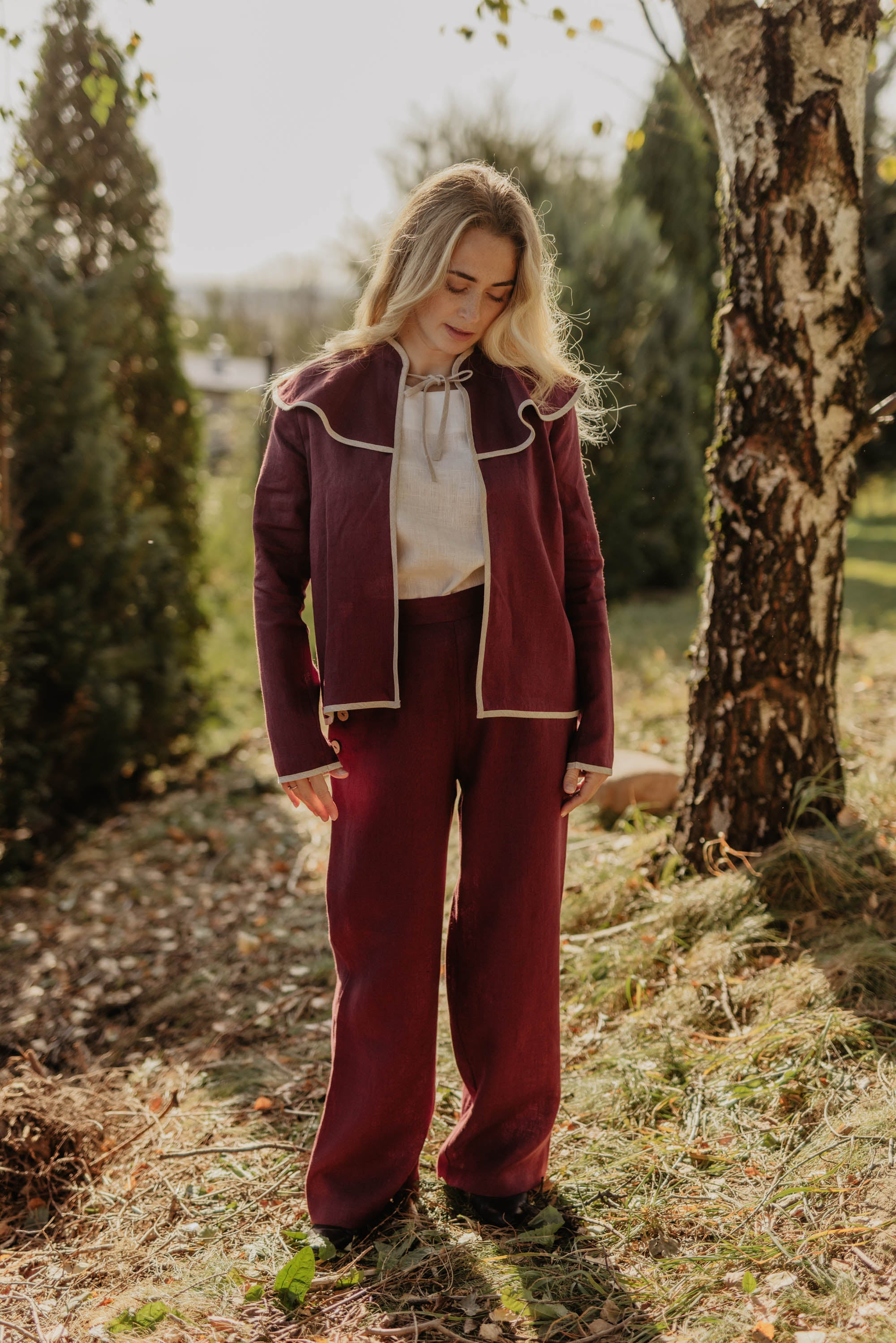 Laumė linen Linen Jackets Hendaye Archive veste en lin bleu profond femme taille S