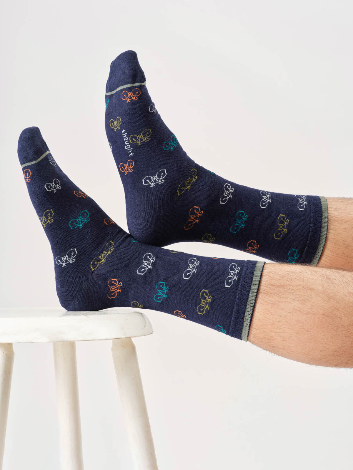 Sourire Multicolore Chaussettes homme Coffret de chaussettes cyclisme pour homme en bambou 4 paires