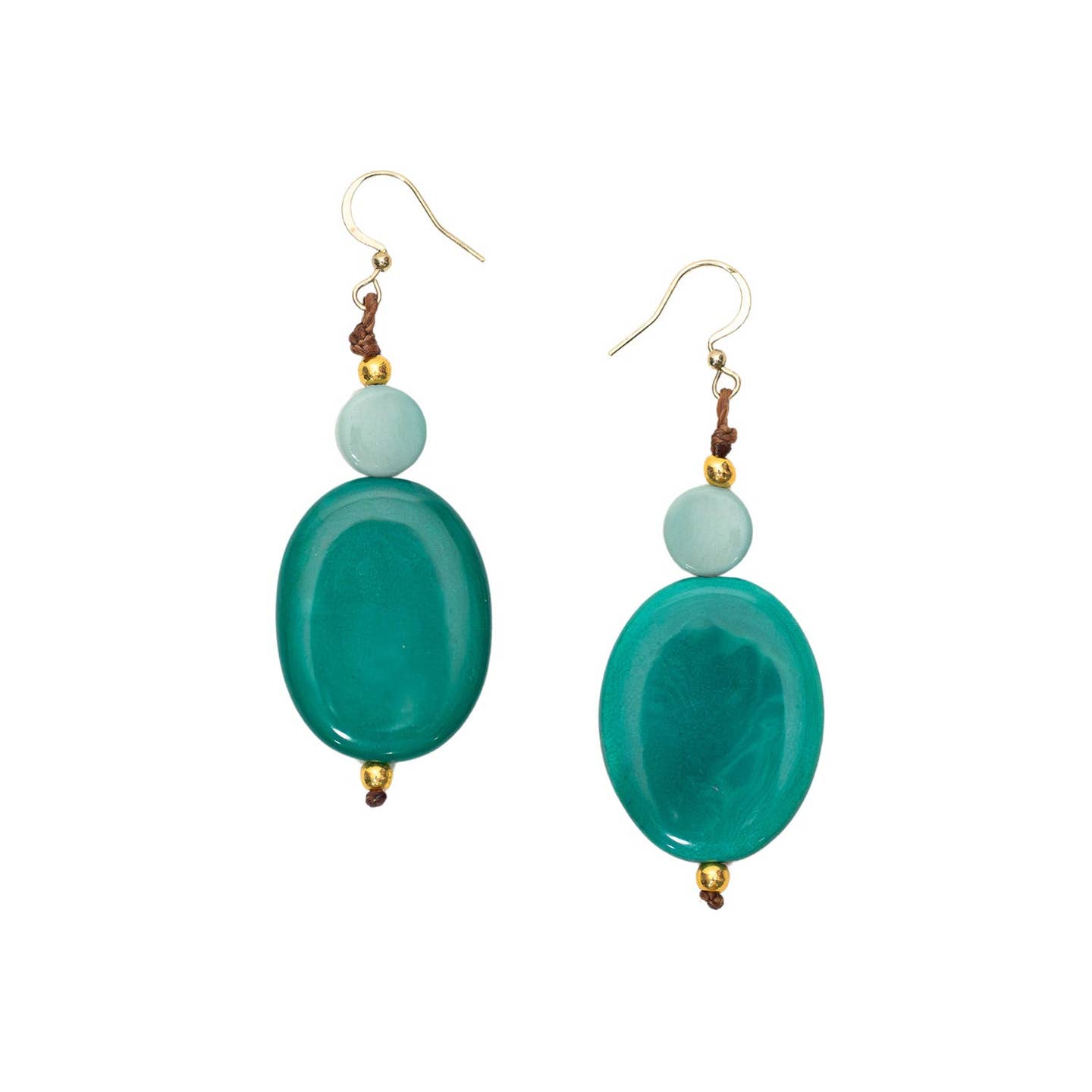 Avery Boucles d’oreilles ovales en ivoire végétal vert