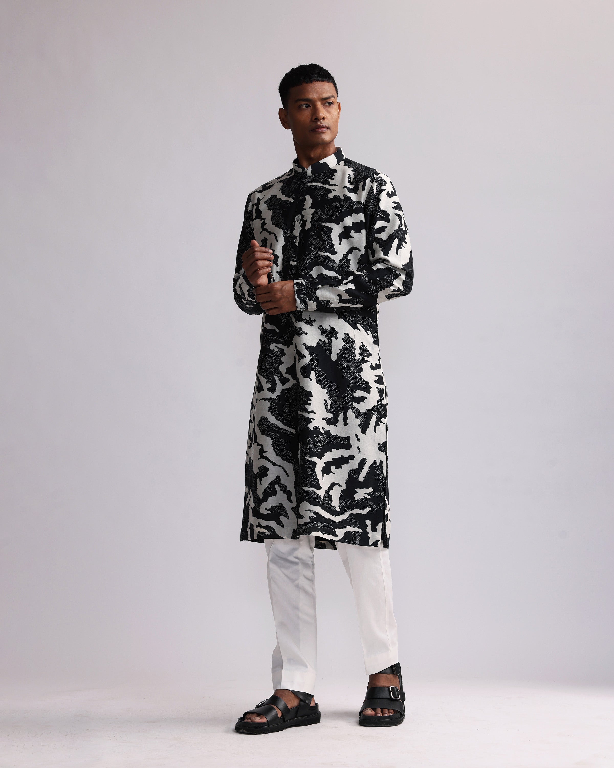 COUNTRYMADE Kurtas Shadow Camo Printed Kurta kurta imprimé en chanderi