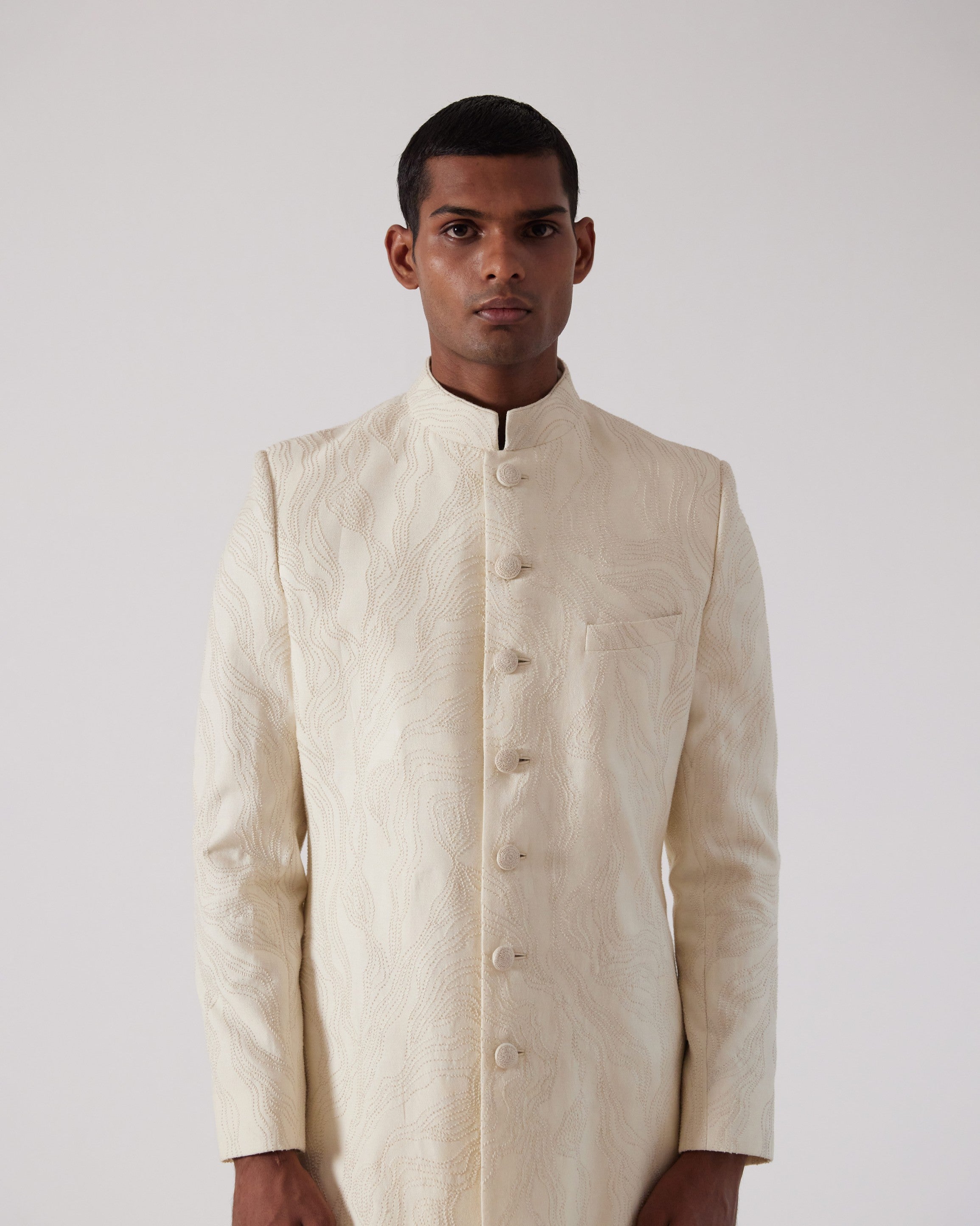COUNTRYMADE Kurtas Infinity Embroidered Sherwani ivoire brodé