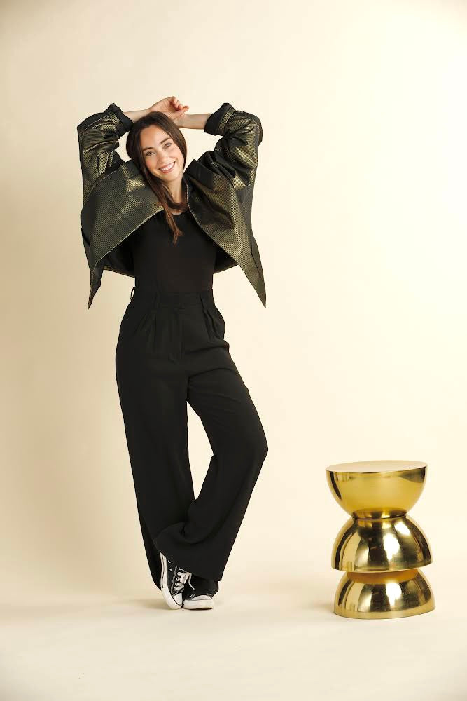 PANTRUCHE Pantalons Pantalon ELVIS noir pantalon large polyviscose