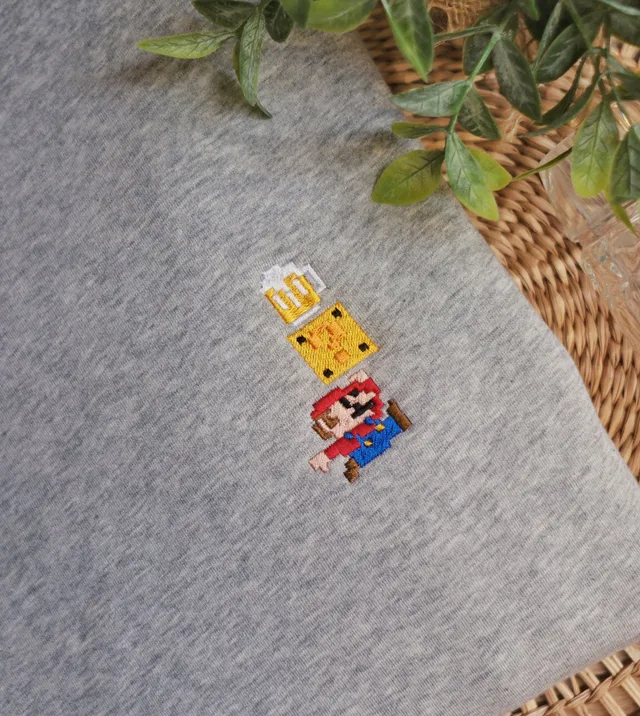 Juste Un T-shirt Sweats Brodés Super Mario Bière sweat humour bière tailles et couleurs au choix