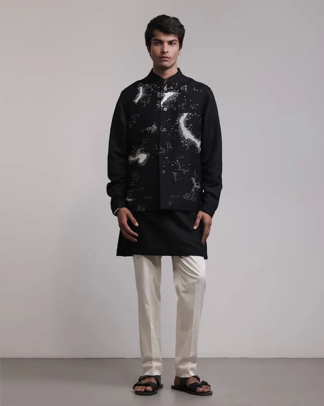 COUNTRYMADE Nehru Jackets Trail Drift Bundi Kurta Set bundi linen