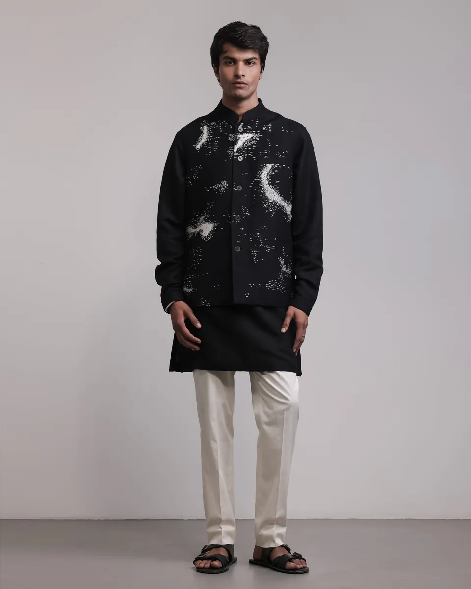 COUNTRYMADE Nehru Jackets Trail Drift Bundi Kurta Set bundi linen