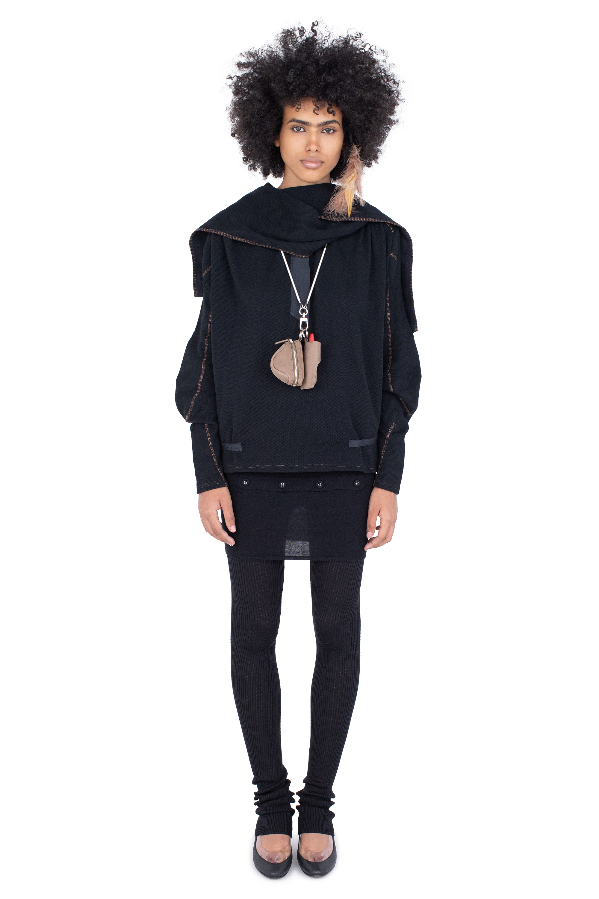 Kiko Kostadinov Tops PETREL Hooded Pullover pull à capuche Ink Black coton piqué