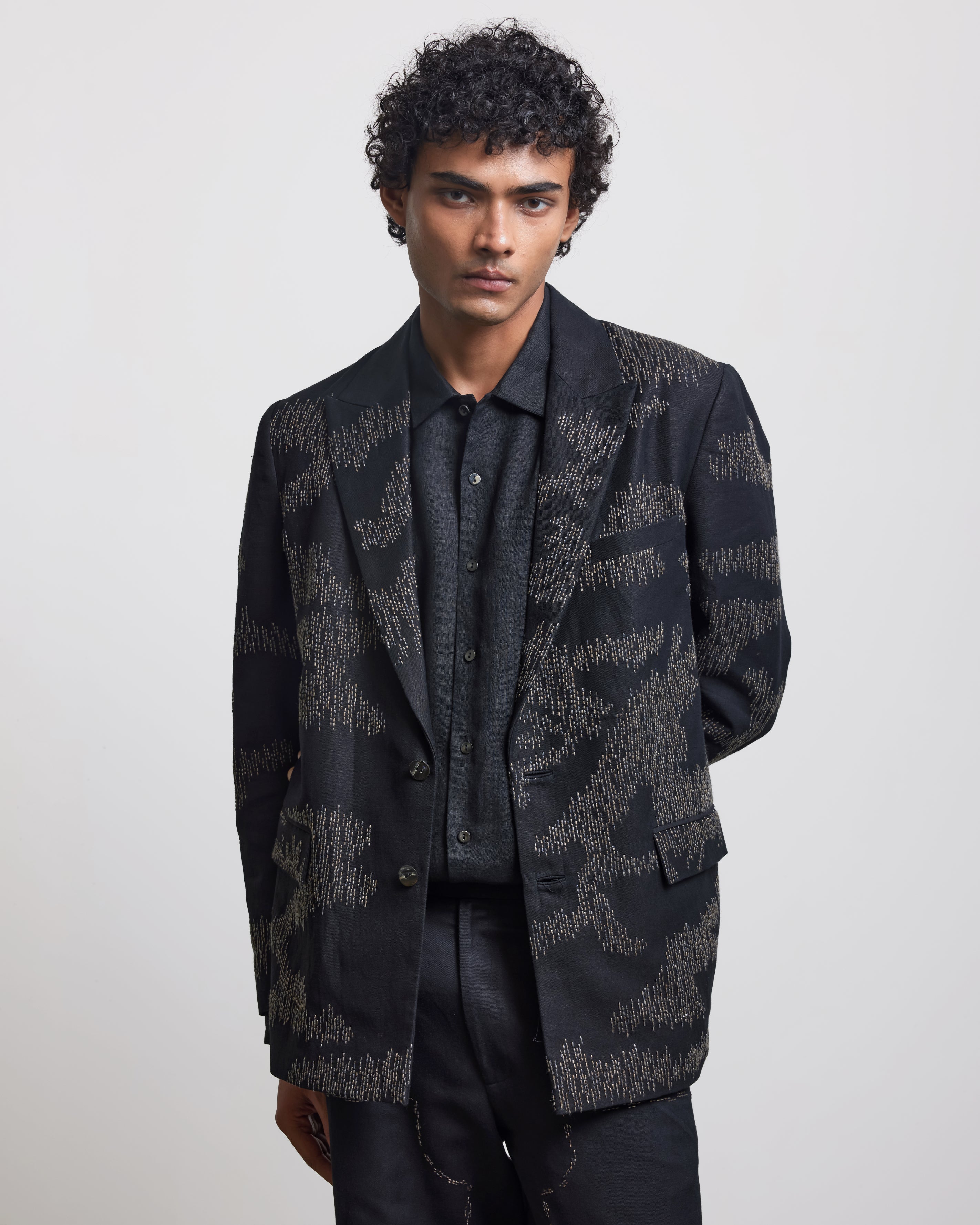 COUNTRYMADE Jackets Camouflage Embroidered Blazer, blazer en lin brodé