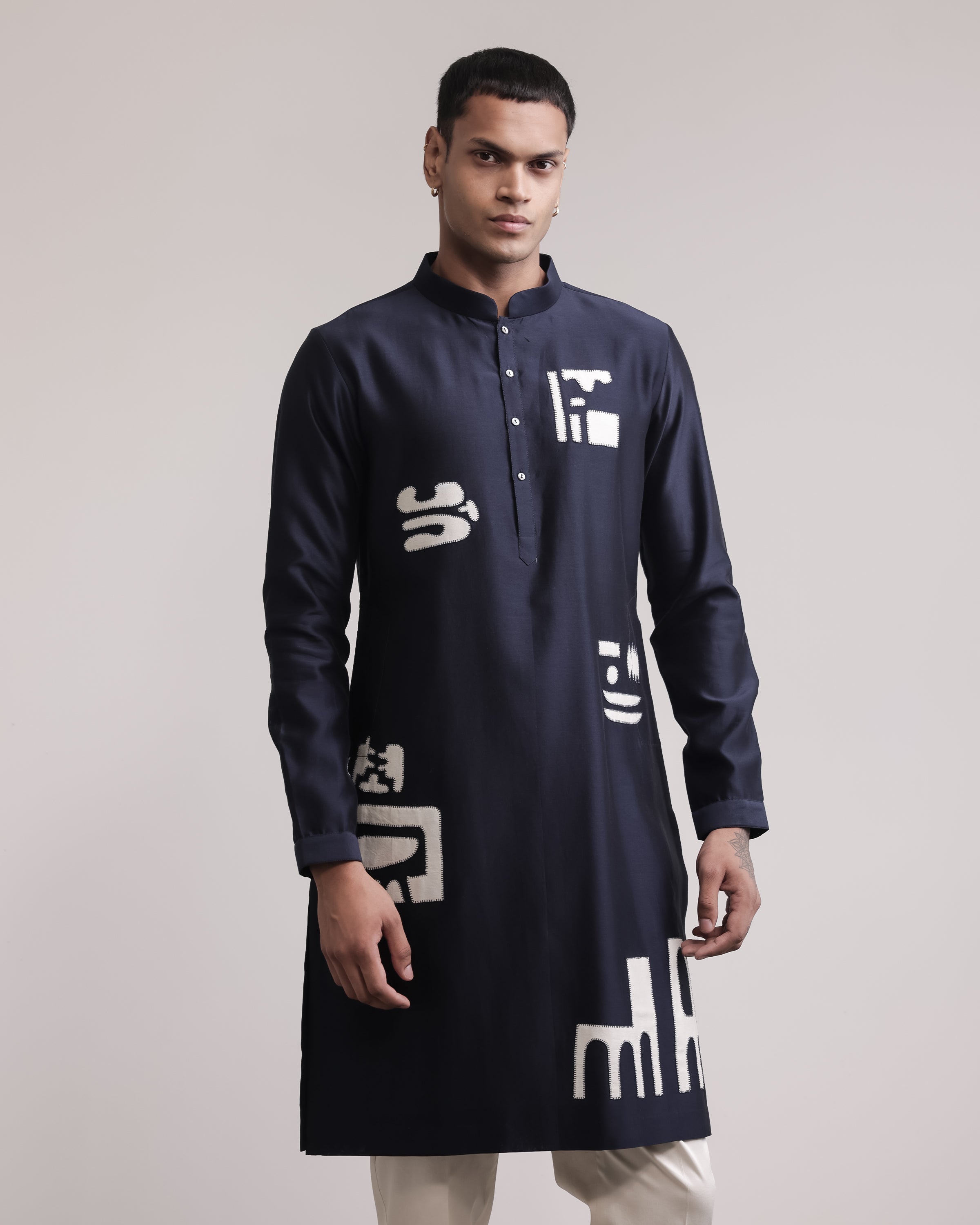 COUNTRYMADE Kurtas Urban Fossil Scattered Patchwork Kurta Set kurta en soie