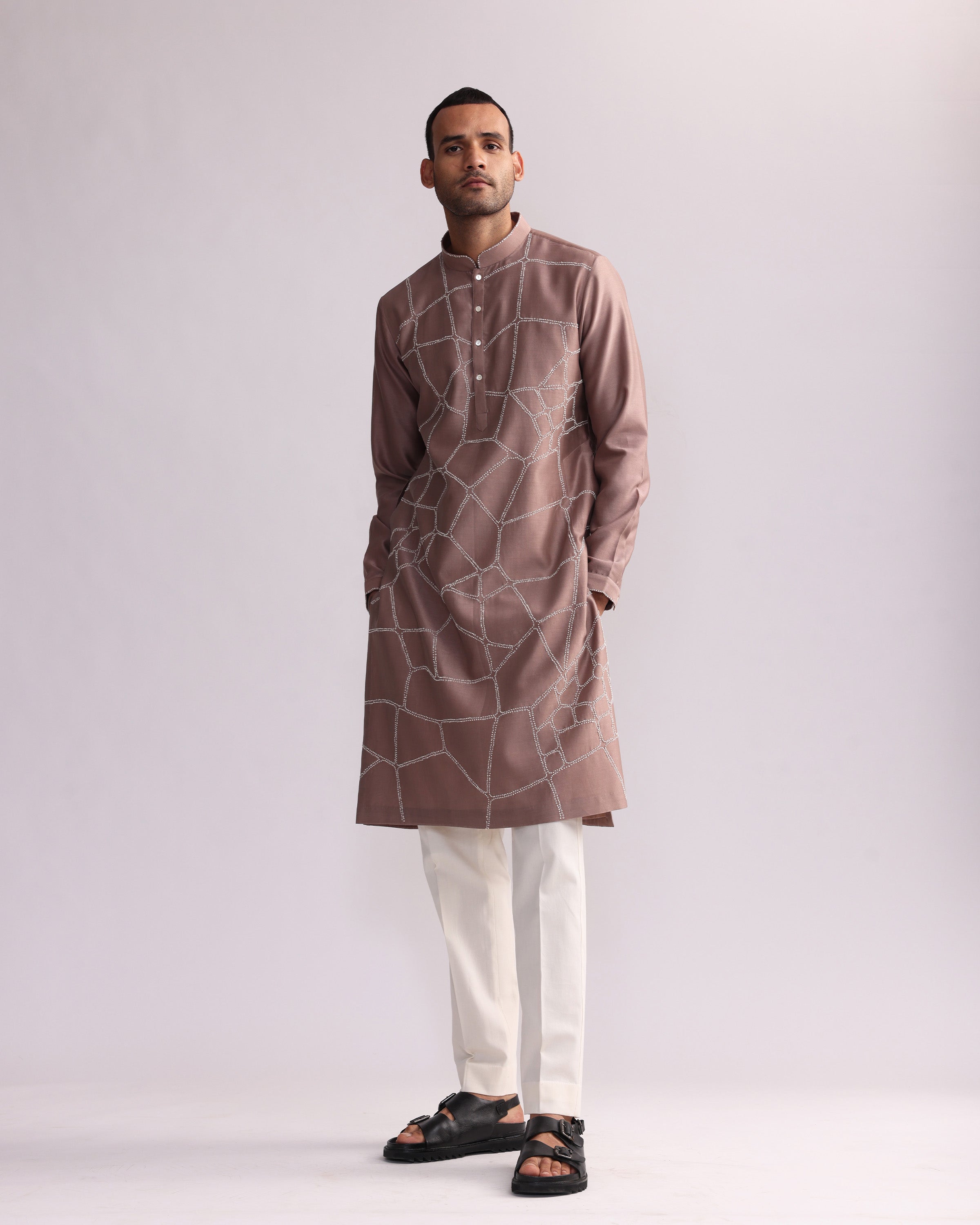 COUNTRYMADE Kurtas NORMANDY PLACEMENT KURTA SET ensemble kurta brodé