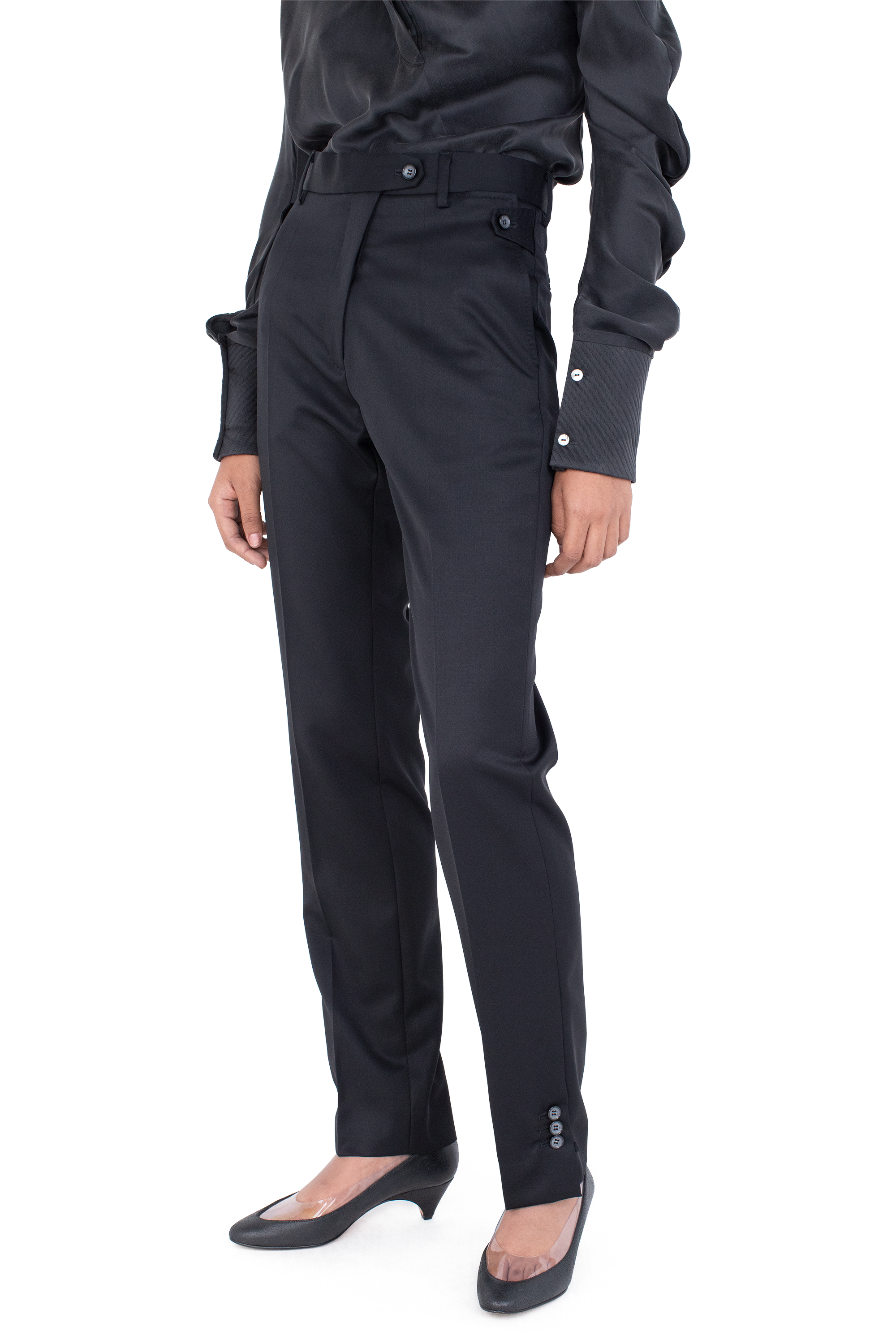 Kiko Kostadinov Bottoms EGRET Tailored Trousers pantalon noir laine