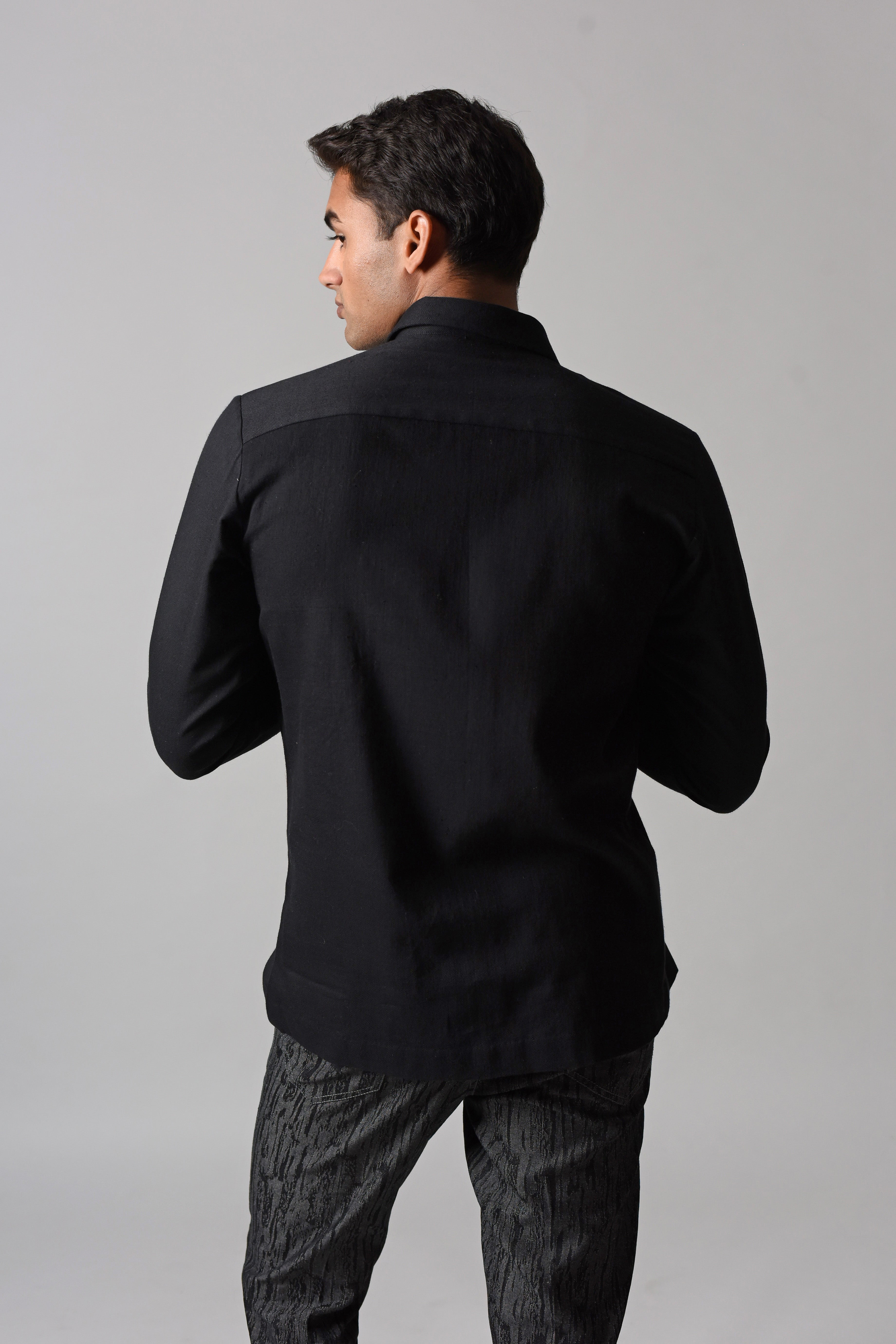 COUNTRYMADE Shirts SHADOW BLOCK SHIRT chemise noire coton