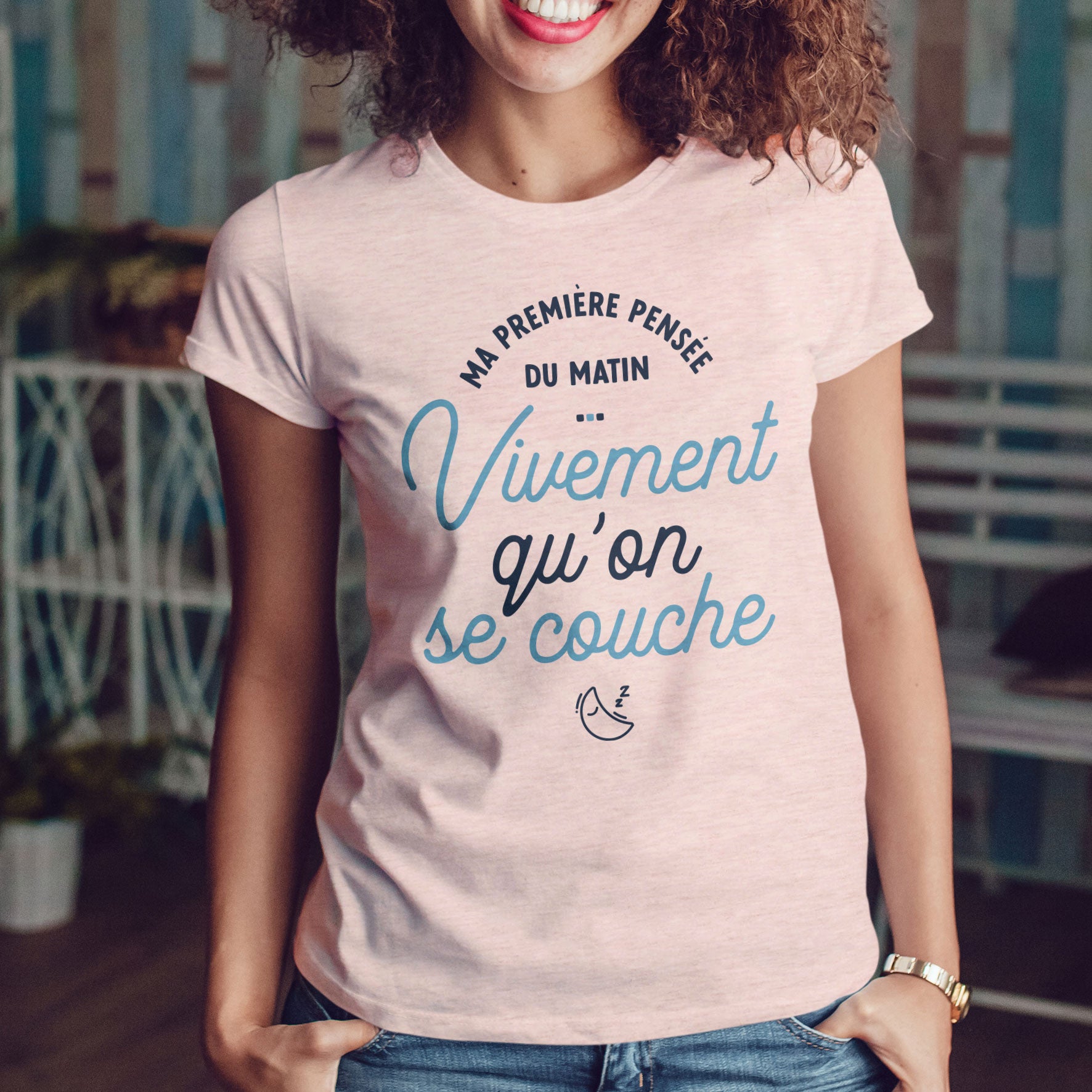 Juste Un T-shirt T-shirts Imprimés Ma première pensée du matin t-shirt imprimé femme