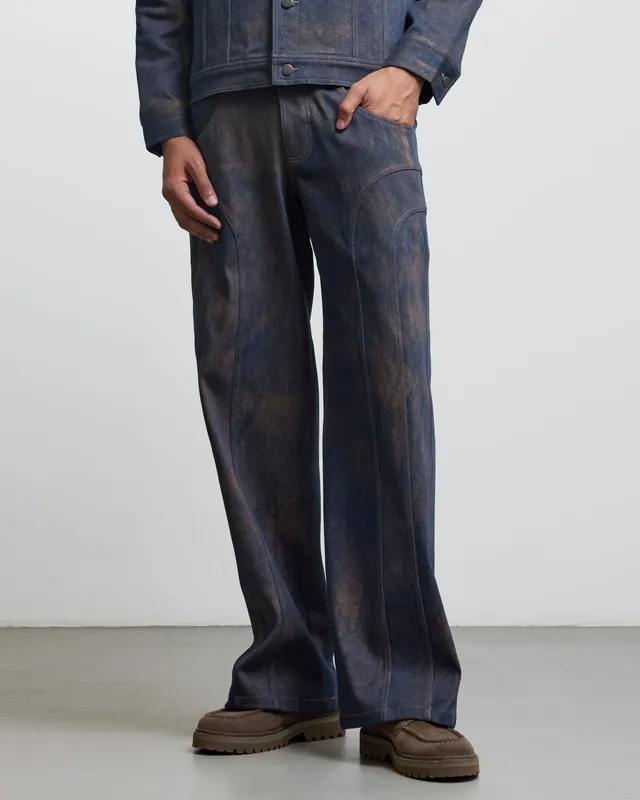 COUNTRYMADE Trousers BAUHAUS COATED PATCHWORK DENIM PANTS pantalon denim