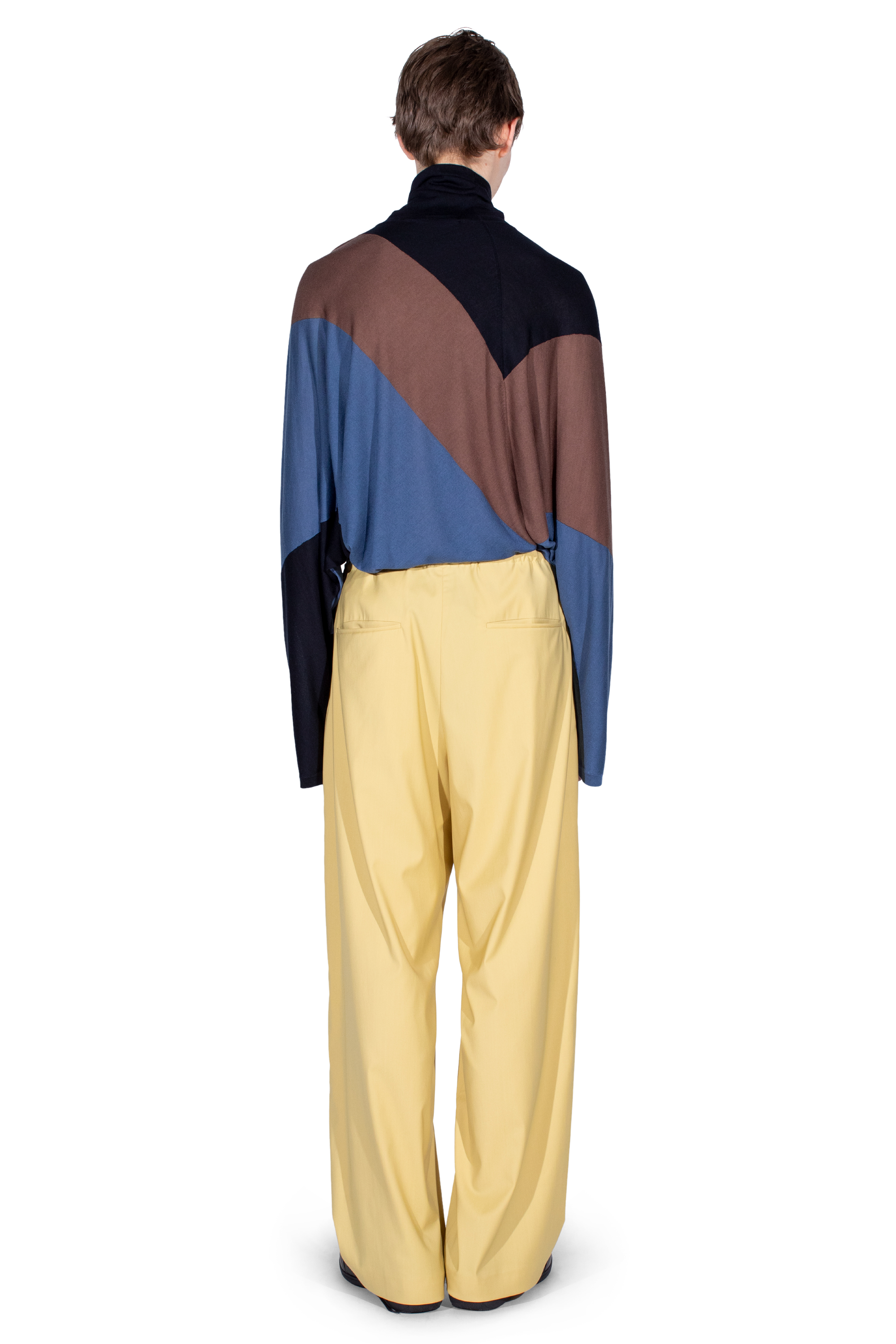 Kiko Kostadinov Bottoms LAAN Gathered Trousers pantalon Mimosa en laine