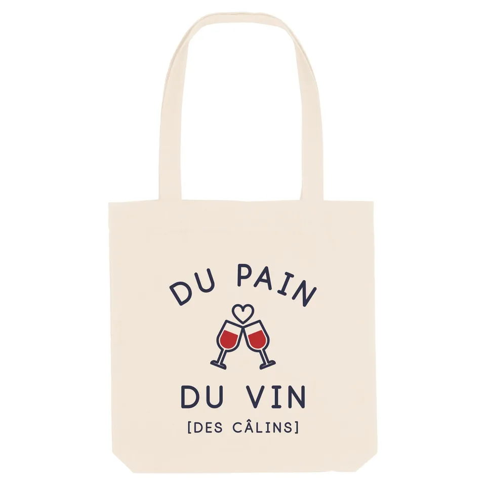 Juste Un T-shirt Tote Bags Du pain du vin tote bag naturel apéro