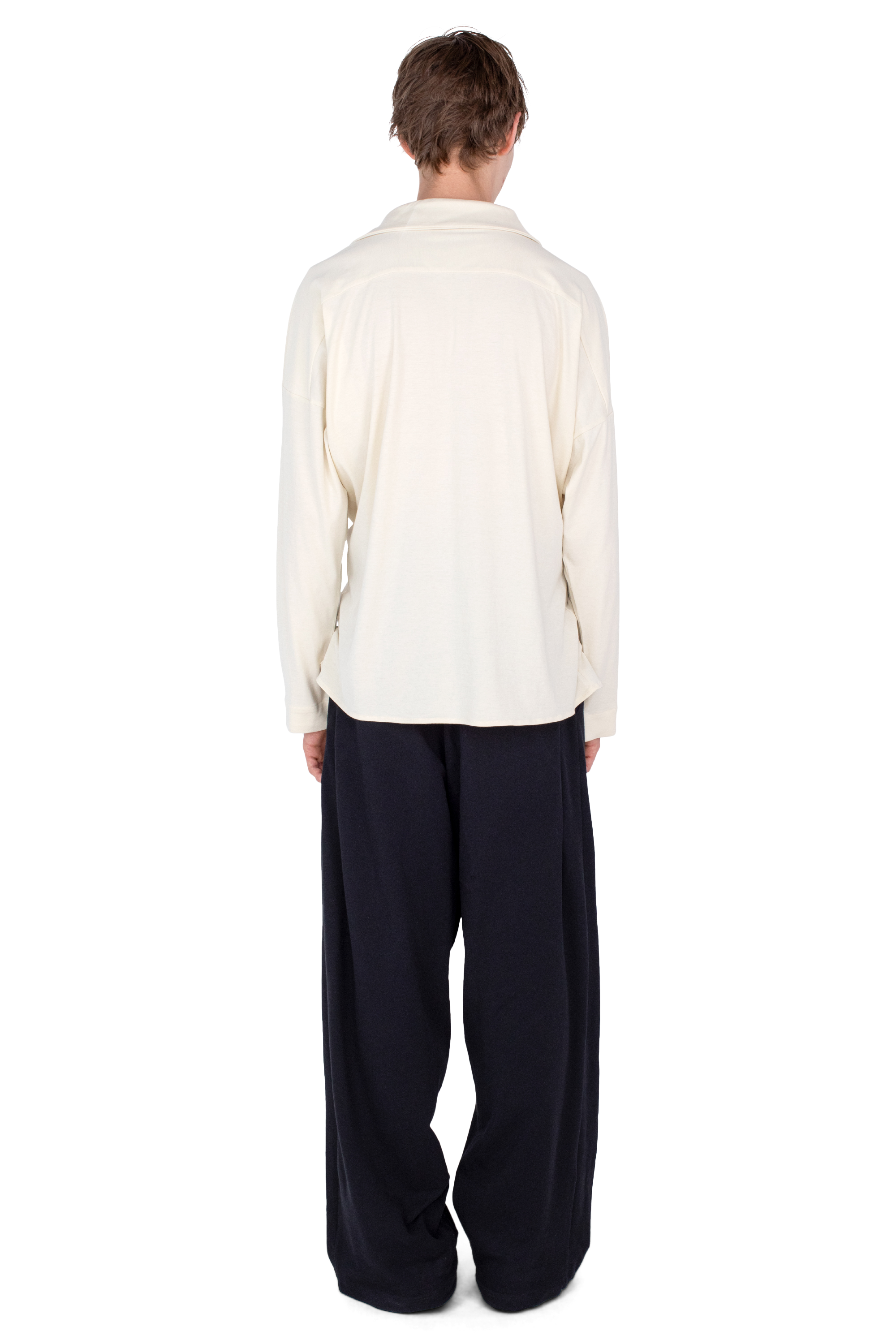 Kiko Kostadinov Shirts ISKAR Drape Shirt Ivory 44 en jersey coton