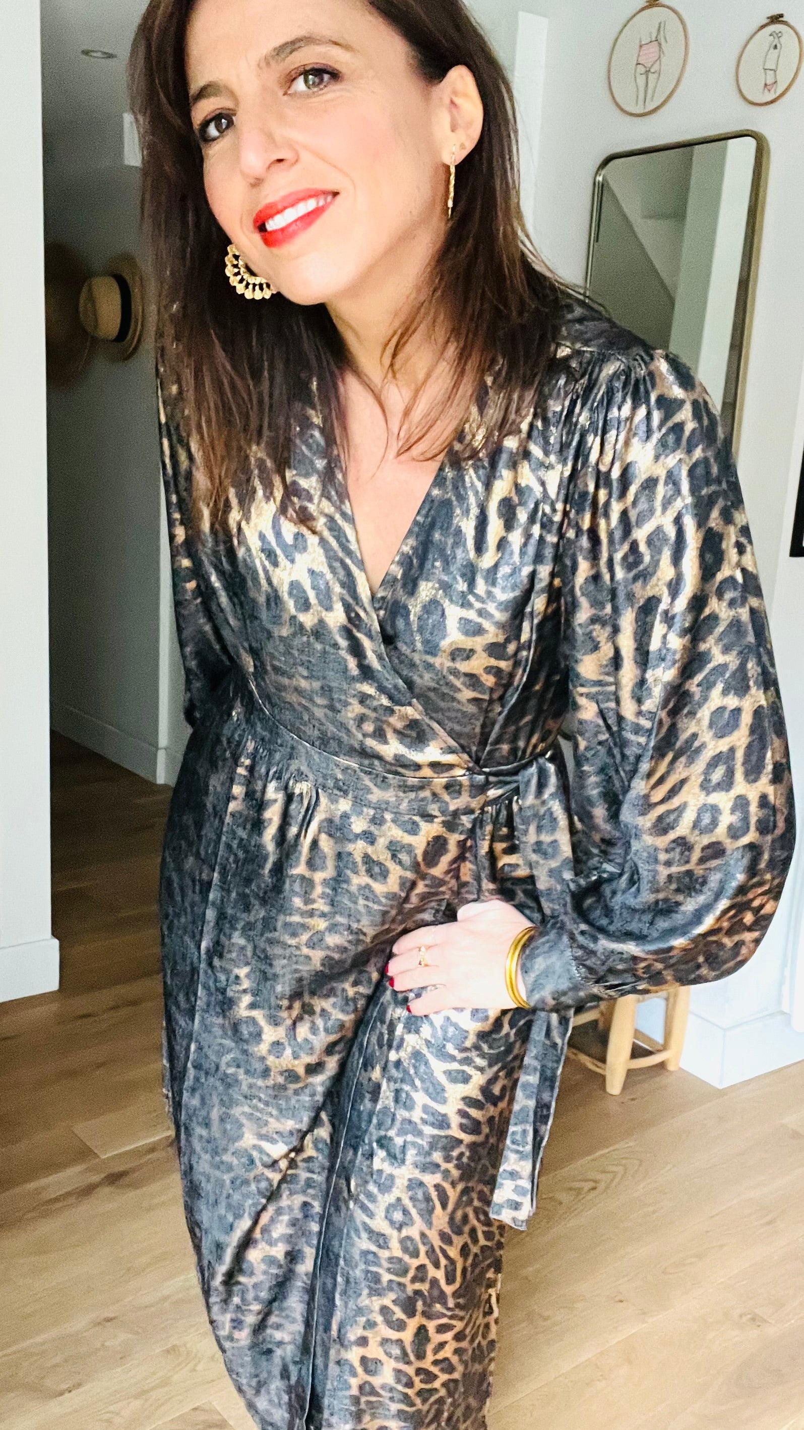 PANTRUCHE Robes Robe MINUIT léopard taille S/M portefeuille longue