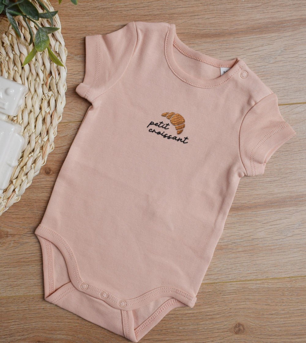 Juste Un T-shirt Bébé Petit Croissant Body bébé brodé