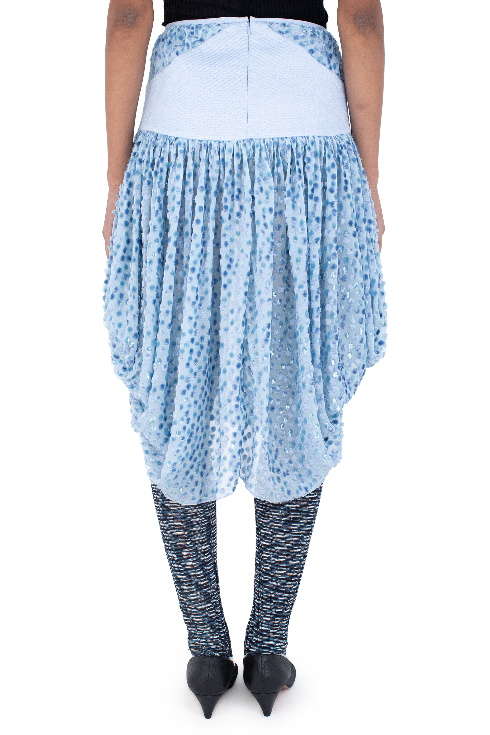 Kiko Kostadinov Bottoms TAWNY Mid-Lenght Skirt jupe Powder Blue soie