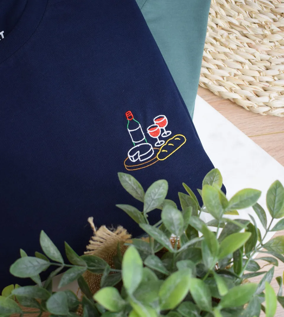 Juste Un T-shirt T-shirts Brodés Planche Apéro T-shirt brodé