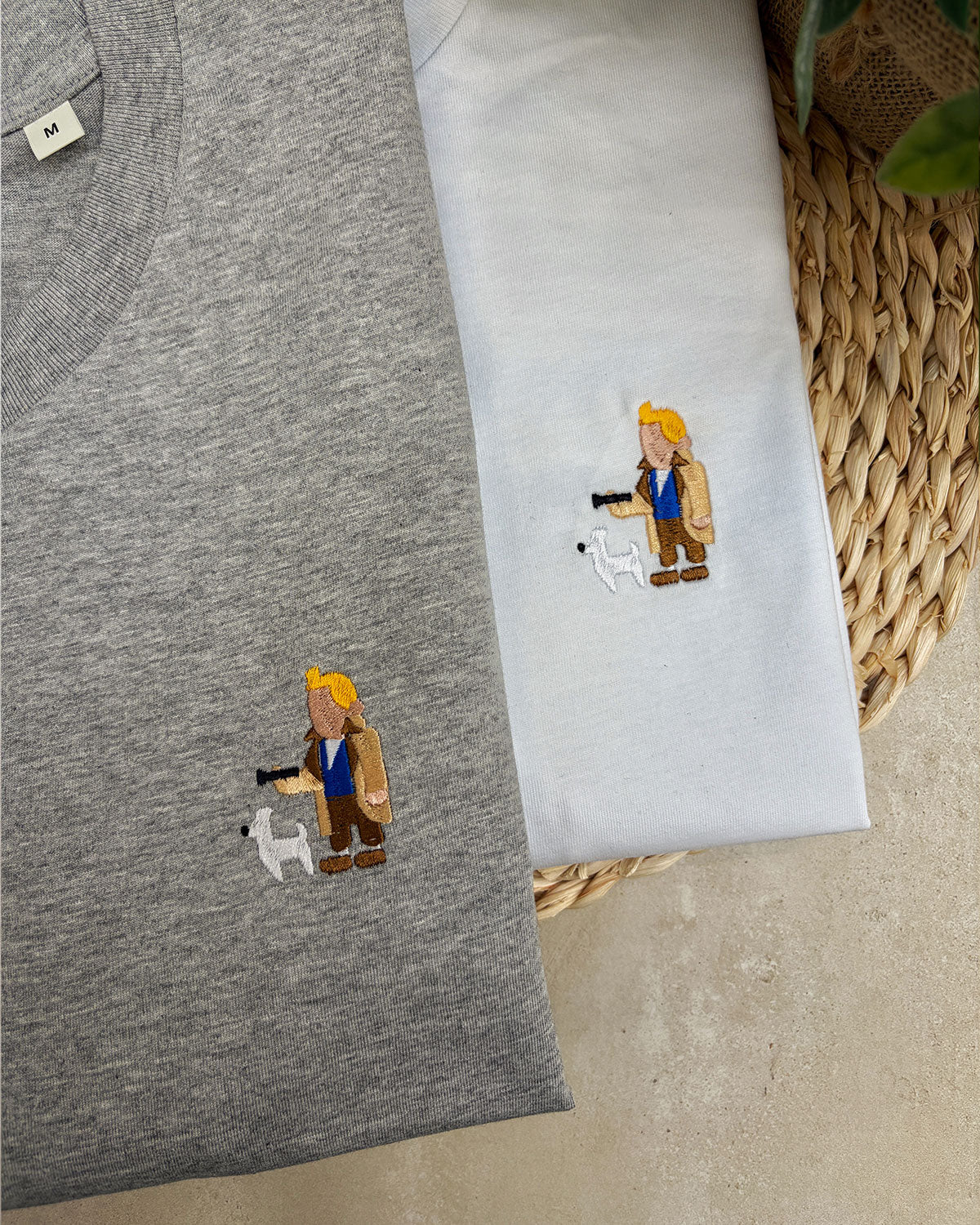 Juste Un T-shirt T-shirts Brodés Tintin t-shirt brodé coton bio