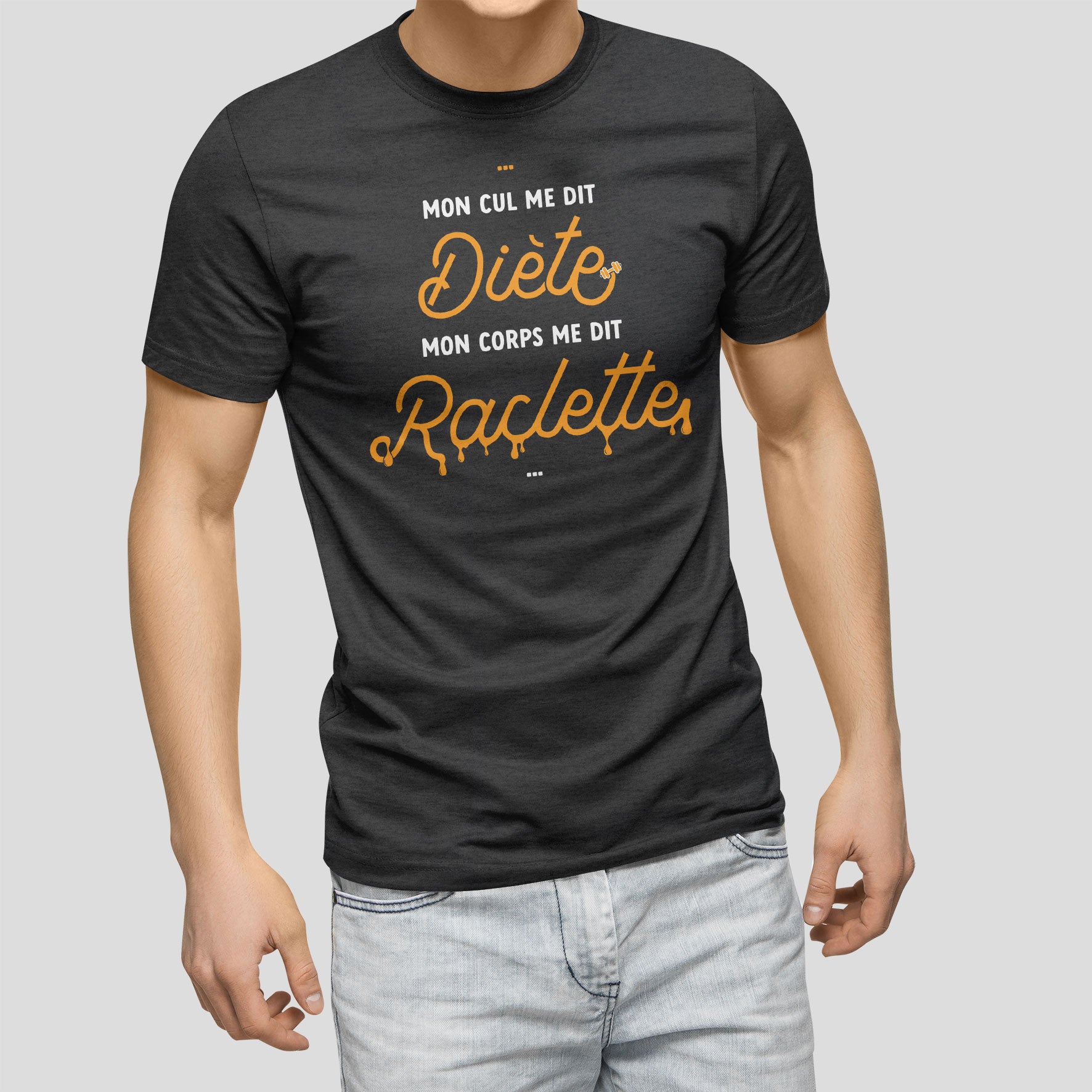Juste Un T-shirt T-shirts Imprimés Mon corps me dit Raclette t-shirt homme