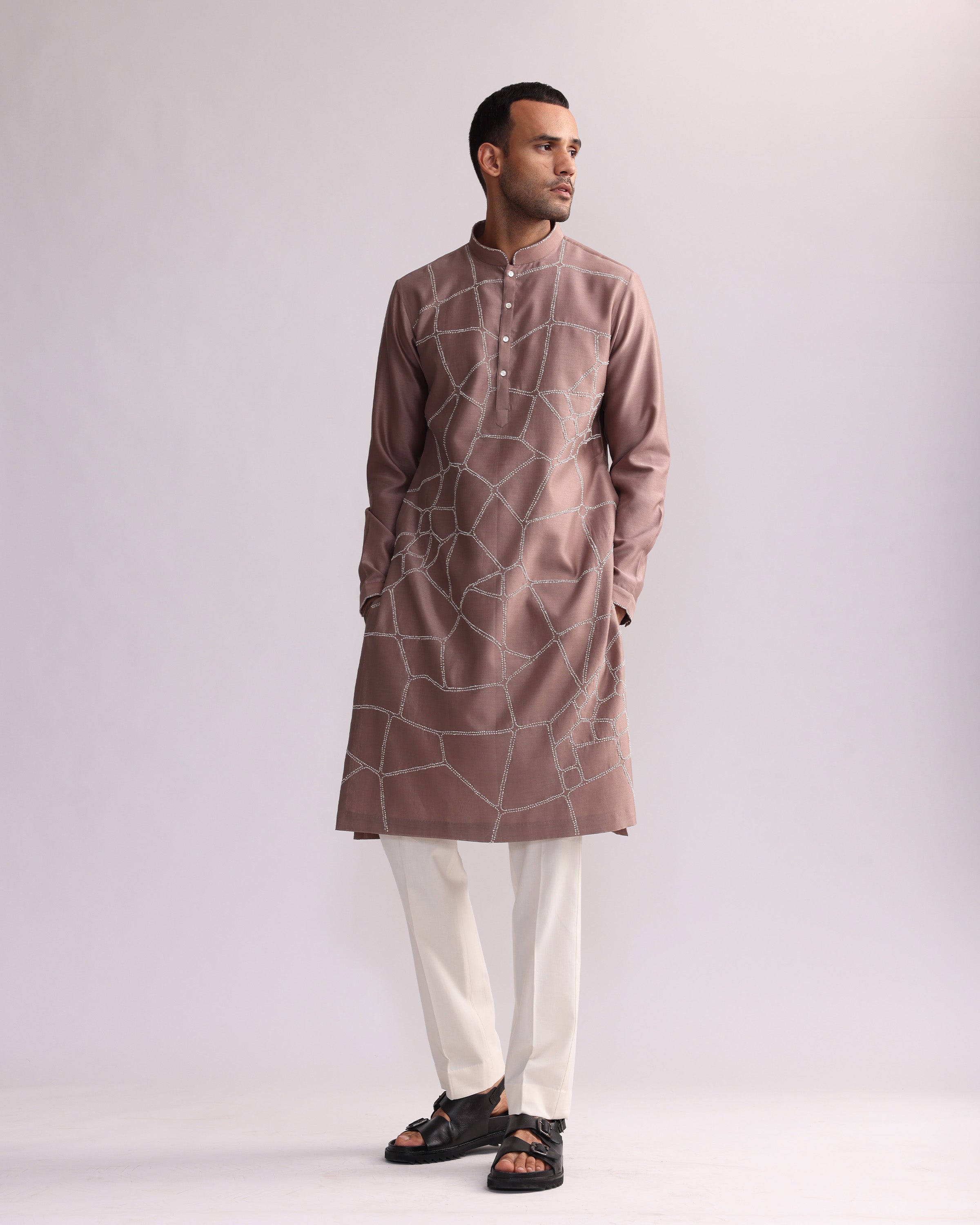 COUNTRYMADE Kurtas NORMANDY PLACEMENT KURTA SET ensemble kurta brodé