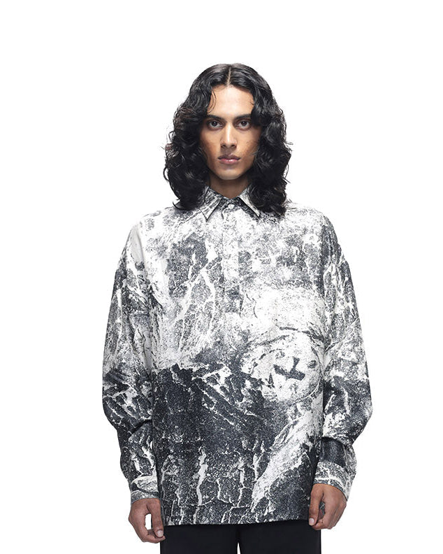 COUNTRYMADE Shirts Charred Metal Shirt chemise en soie à imprimé métal