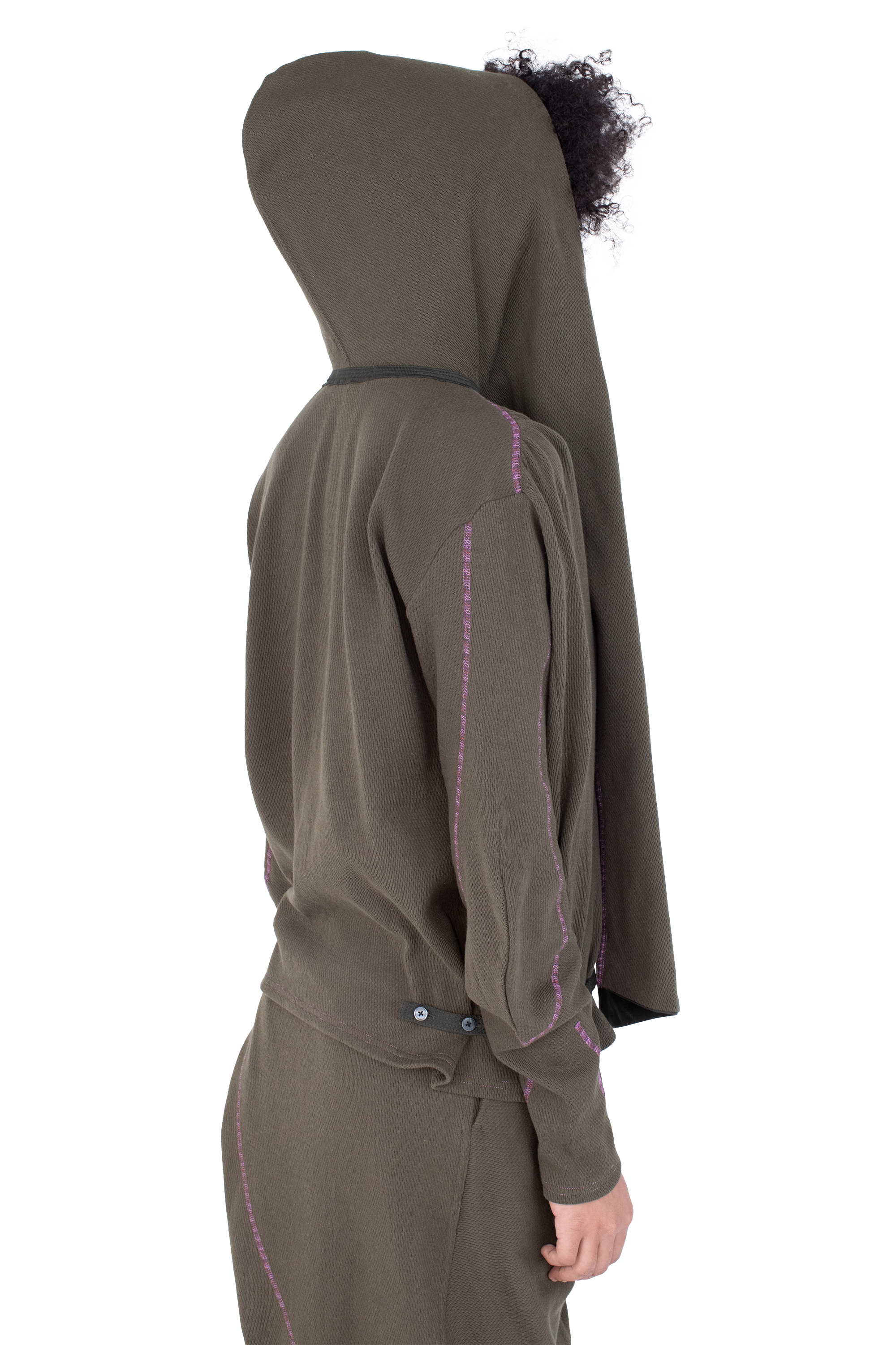 Kiko Kostadinov Tops PETREL Hooded Pullover pull Cedar Green coton
